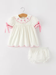 Church Christ Pink Cross Bishop Christening Girls Bloomer Set