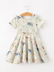 Farm Animal Birthday Twirl Girls Dress