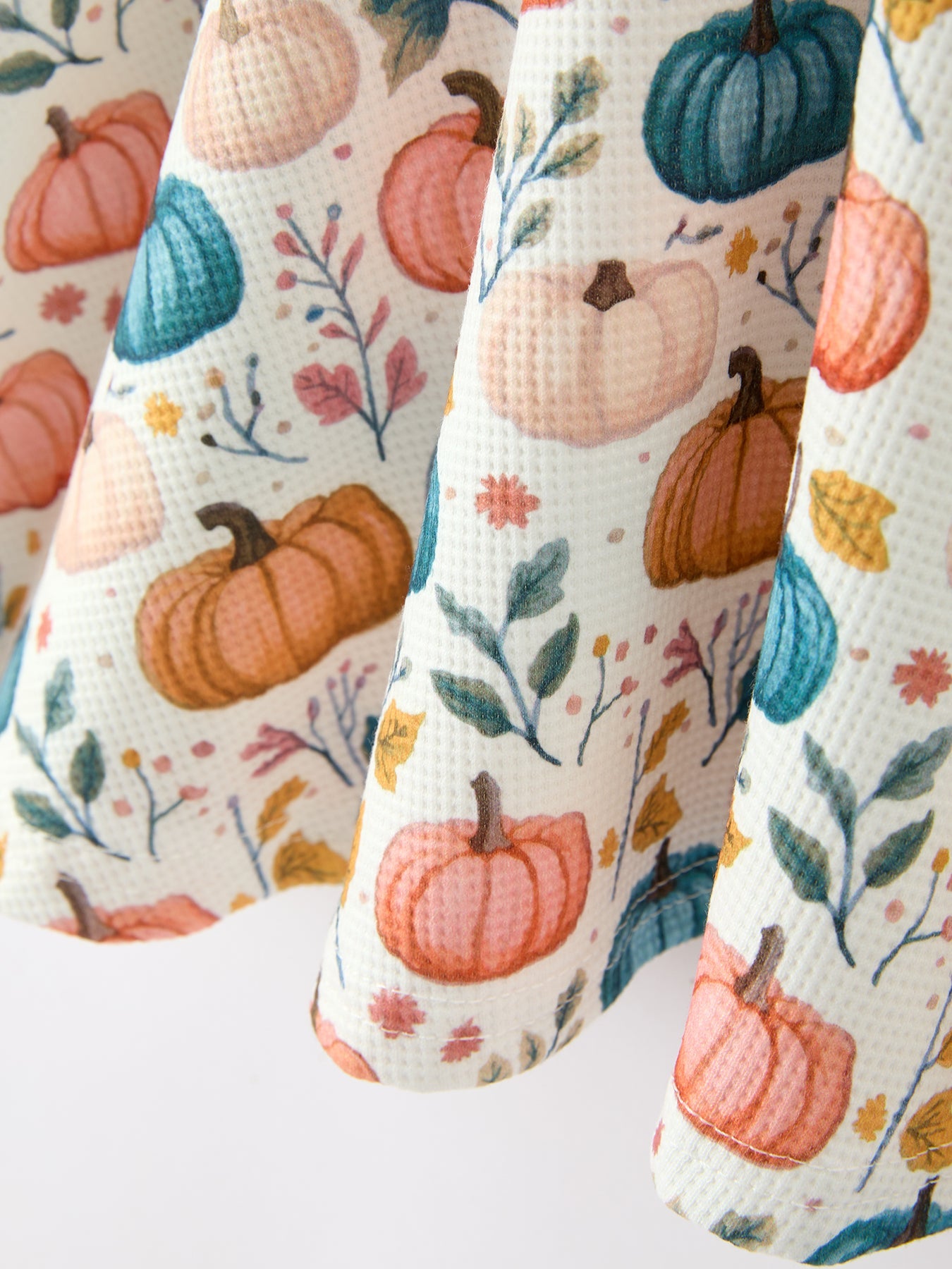 Fall Colorful Pumpkin Girls' Long-sleeved Dress