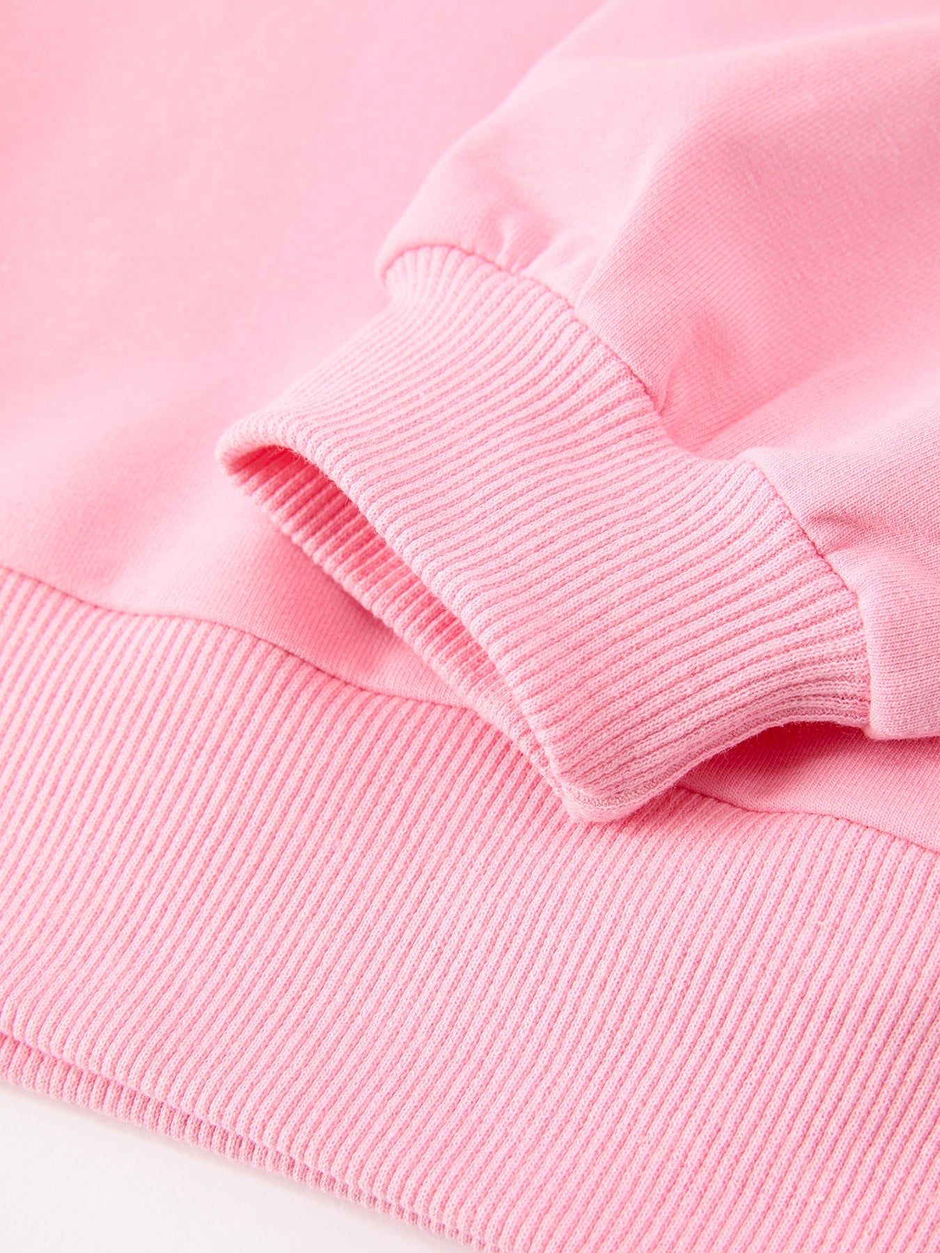 Girls Pink Bow Trim Sweatshirt And Pants Set