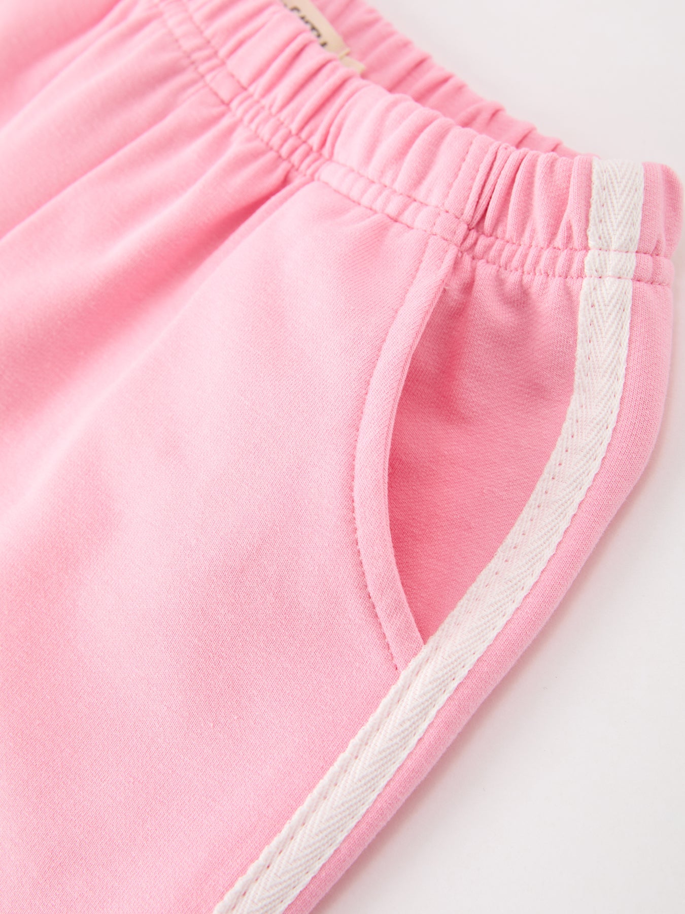 Girls Pink Bow Trim Sweatshirt And Pants Set