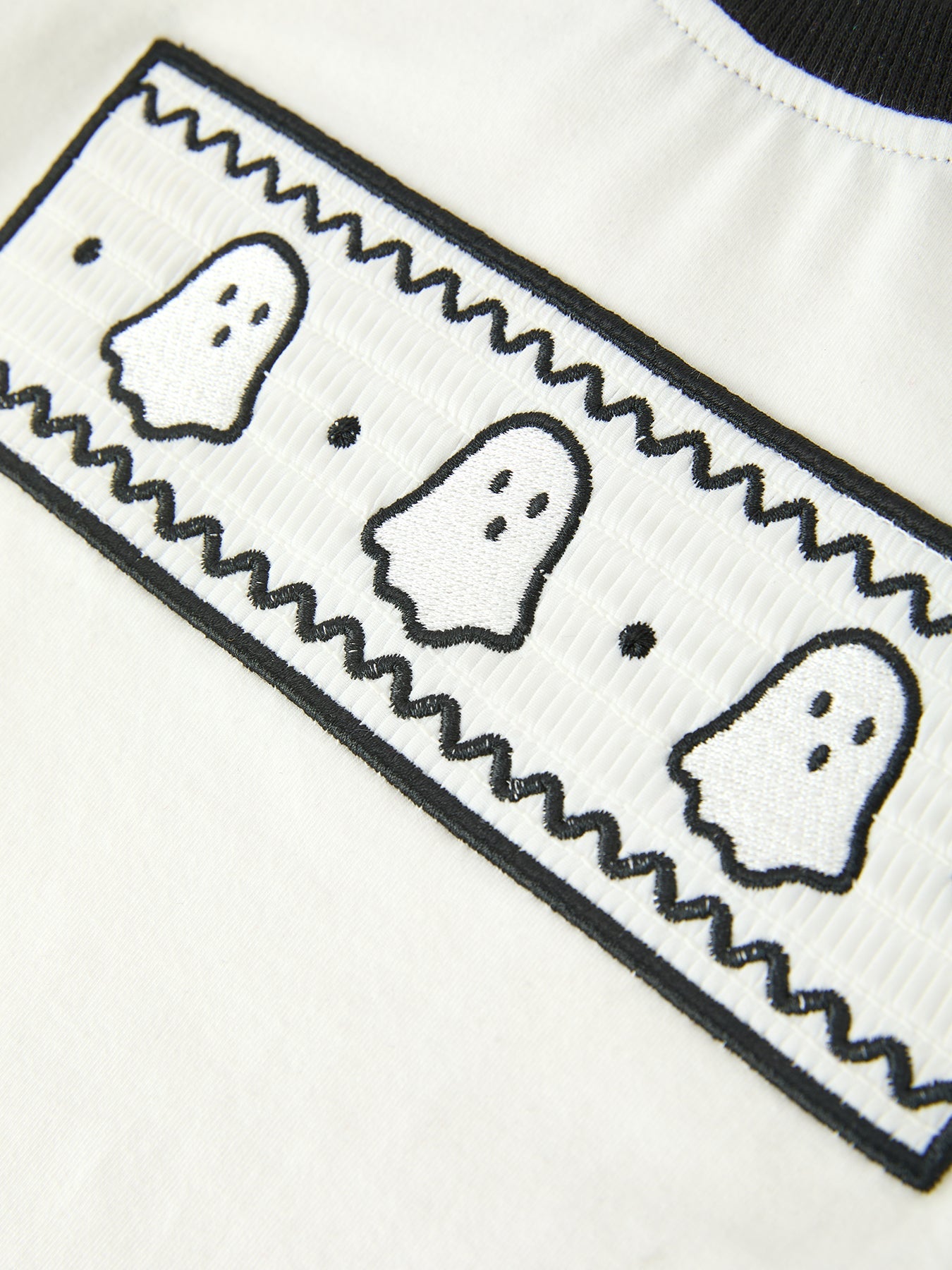 Halloween Ghost Smocked Embroidered Tee Boys Short Set