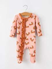 Girls Thanksgiving Pumpkin Pie Baby Girls Sleeper