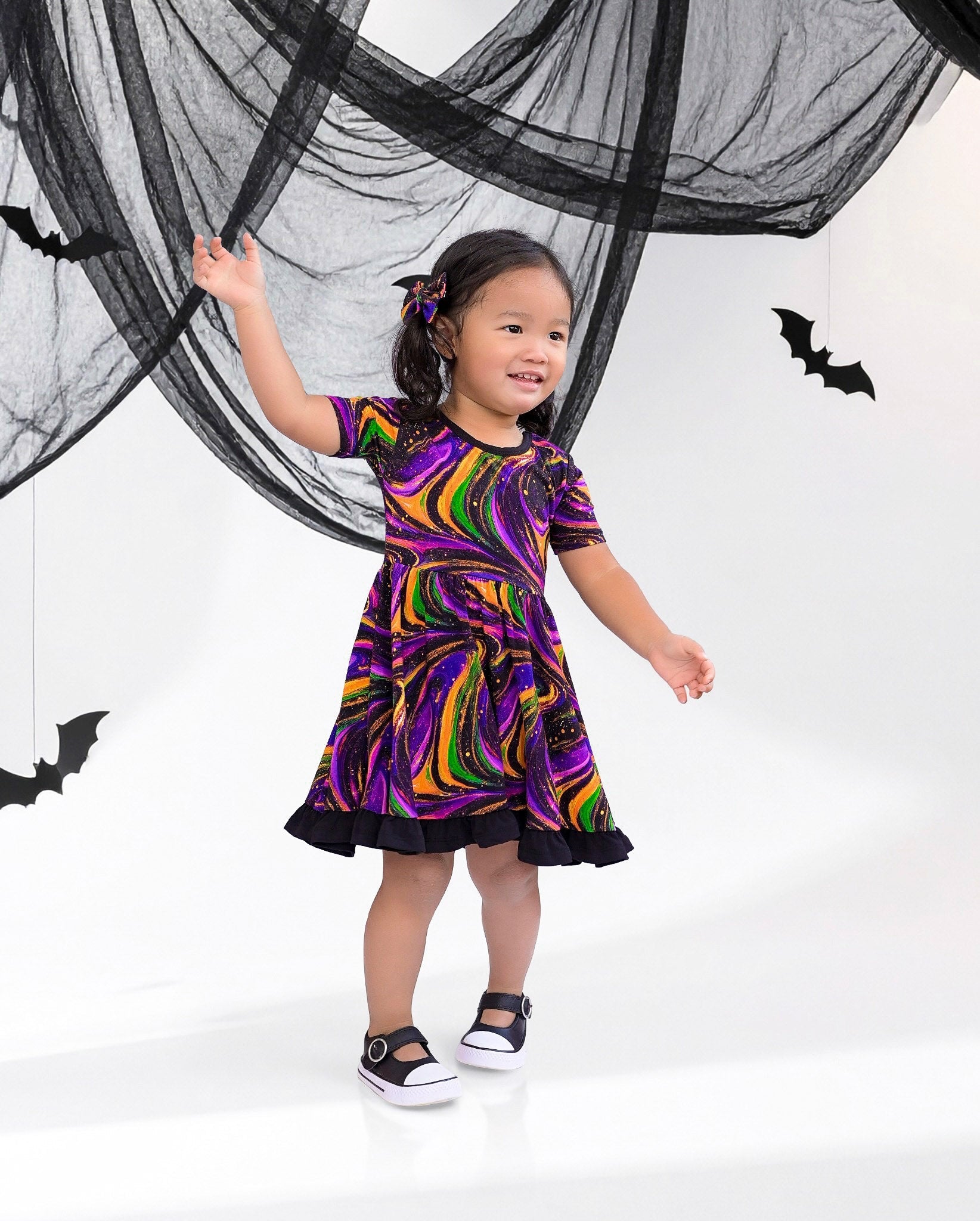 Halloween | Magic Swirls | Bamboo Ruffle Twirl Dress