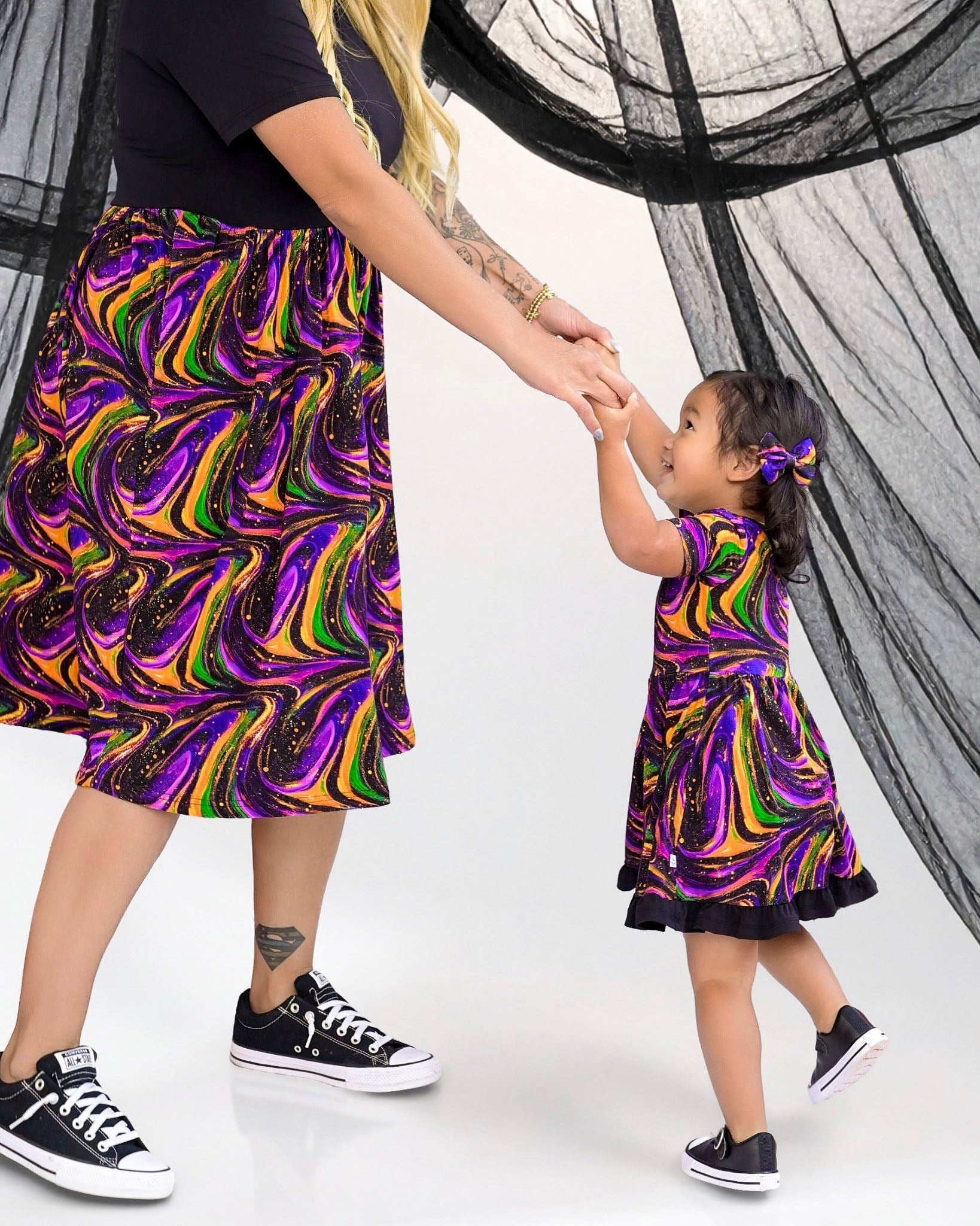 Halloween | Magic Swirls | Pigtail Clip Bows