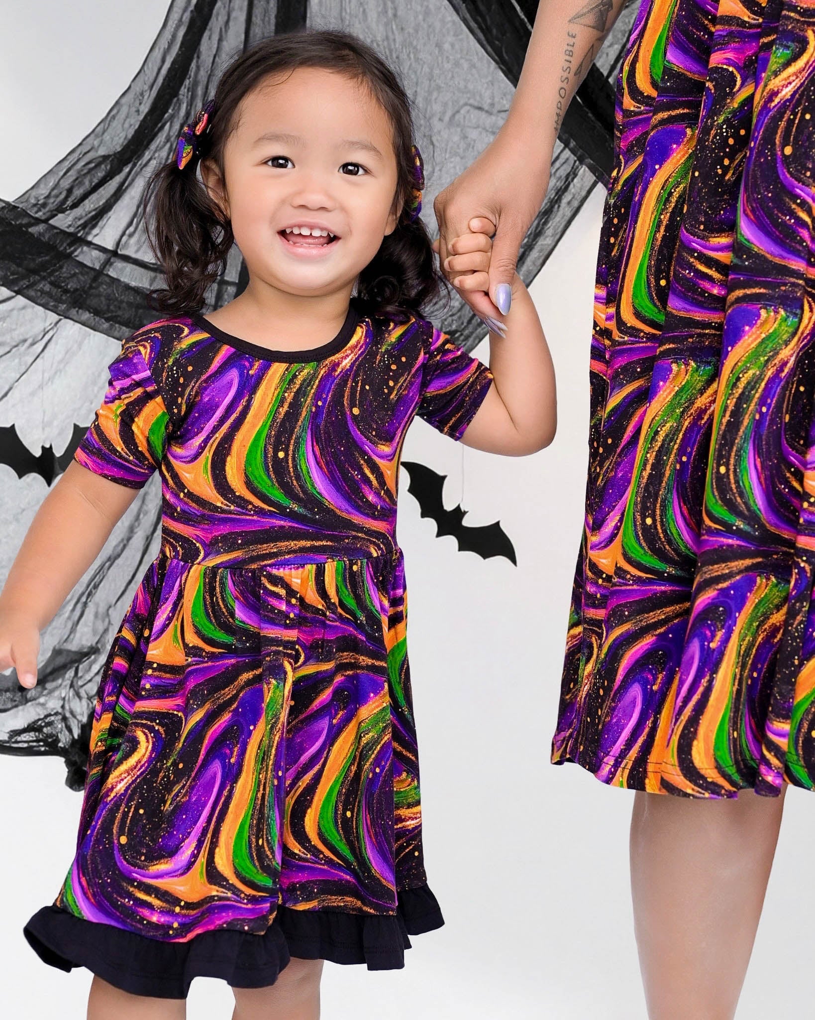 Halloween | Magic Swirls | Bamboo Ruffle Twirl Dress