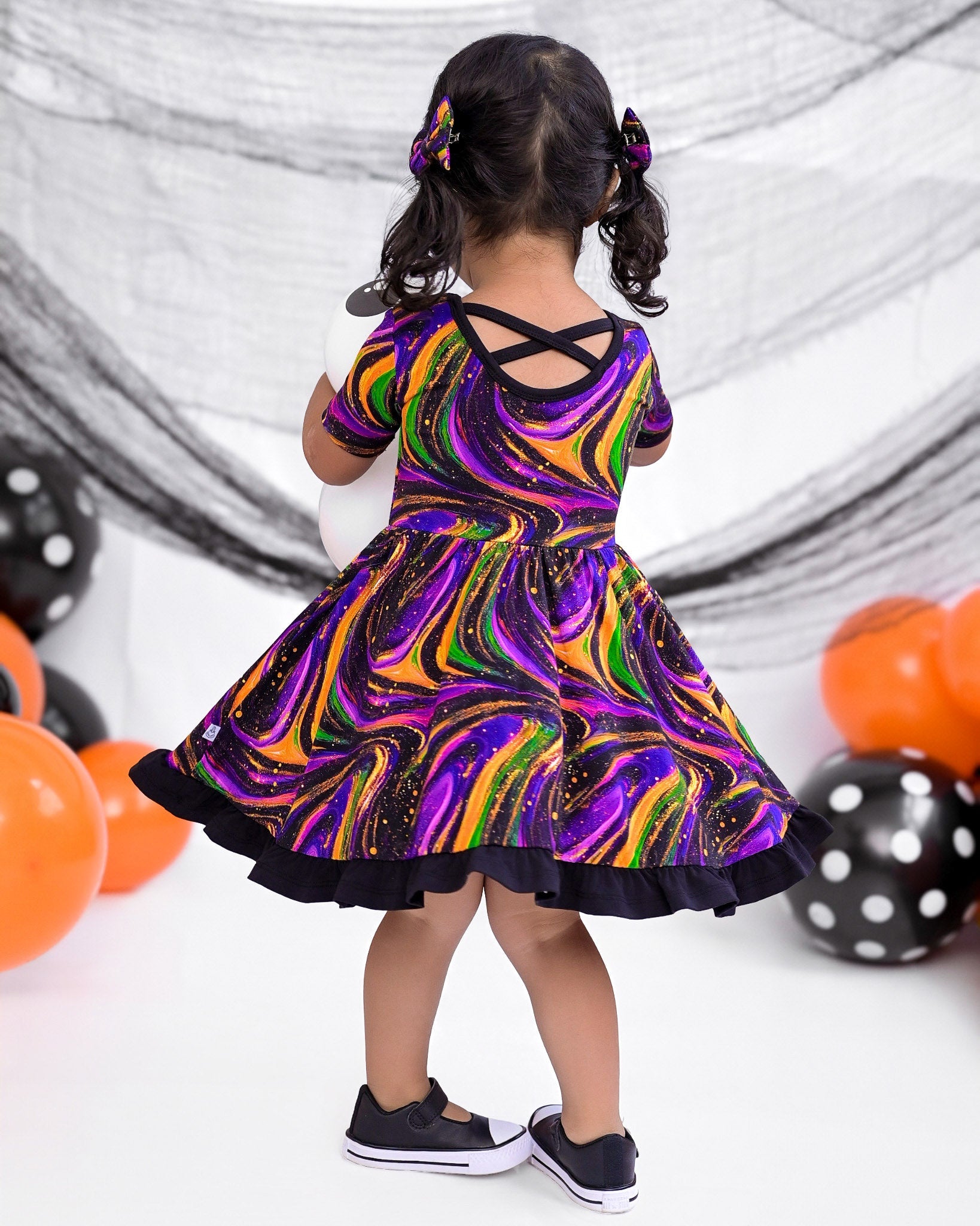 Halloween | Magic Swirls | Bamboo Ruffle Twirl Dress