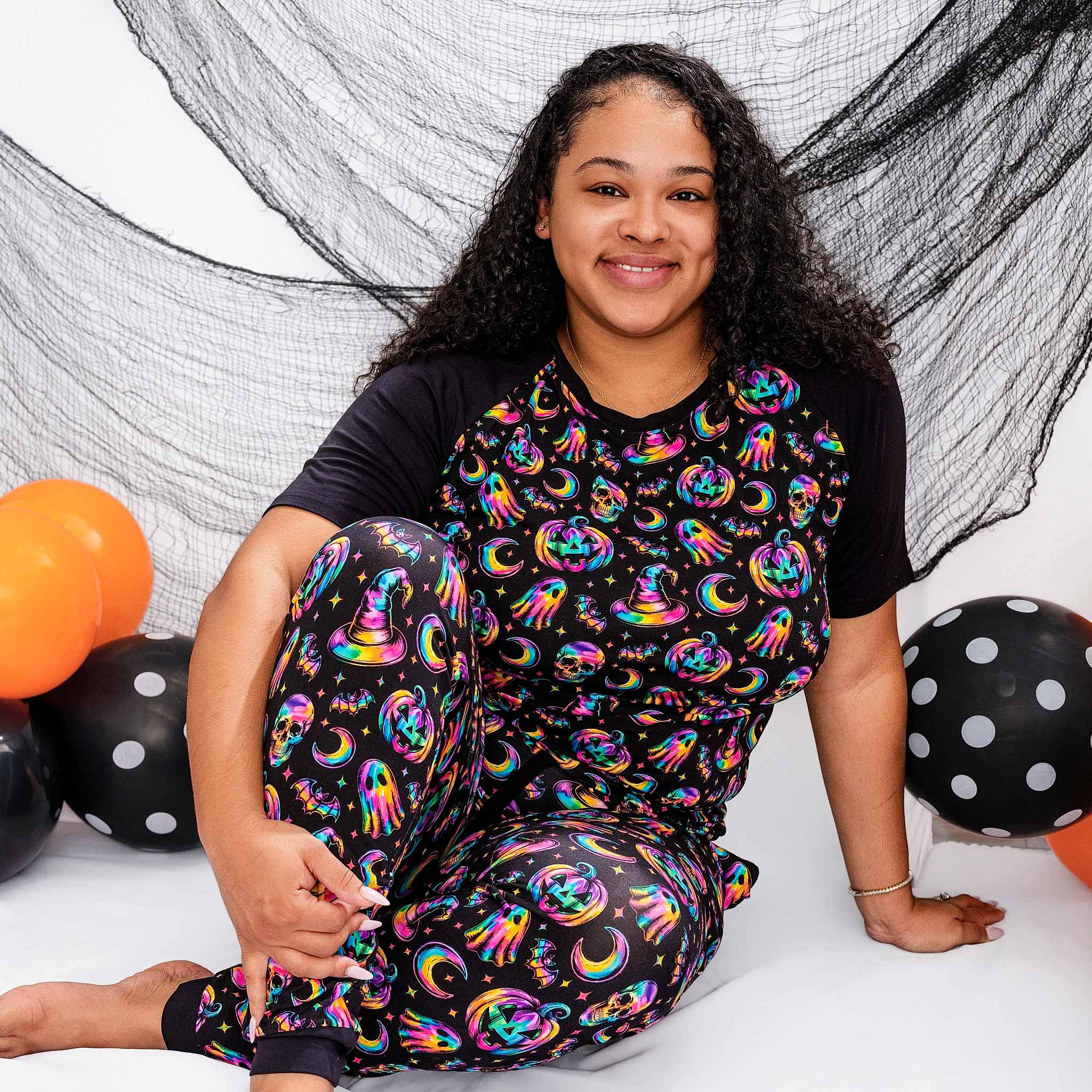 Halloween | Rainbow Haunts | Adult Bamboo Raglan Top