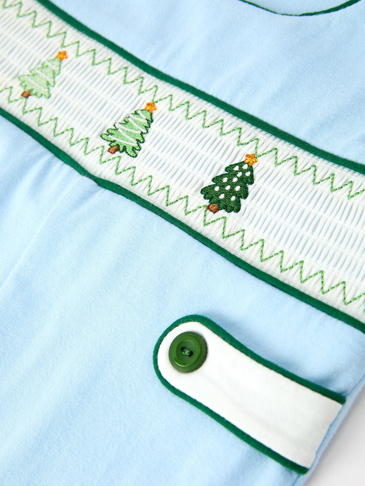 Christmas Boys Blue Christmas Tree Embroidered Jonjon