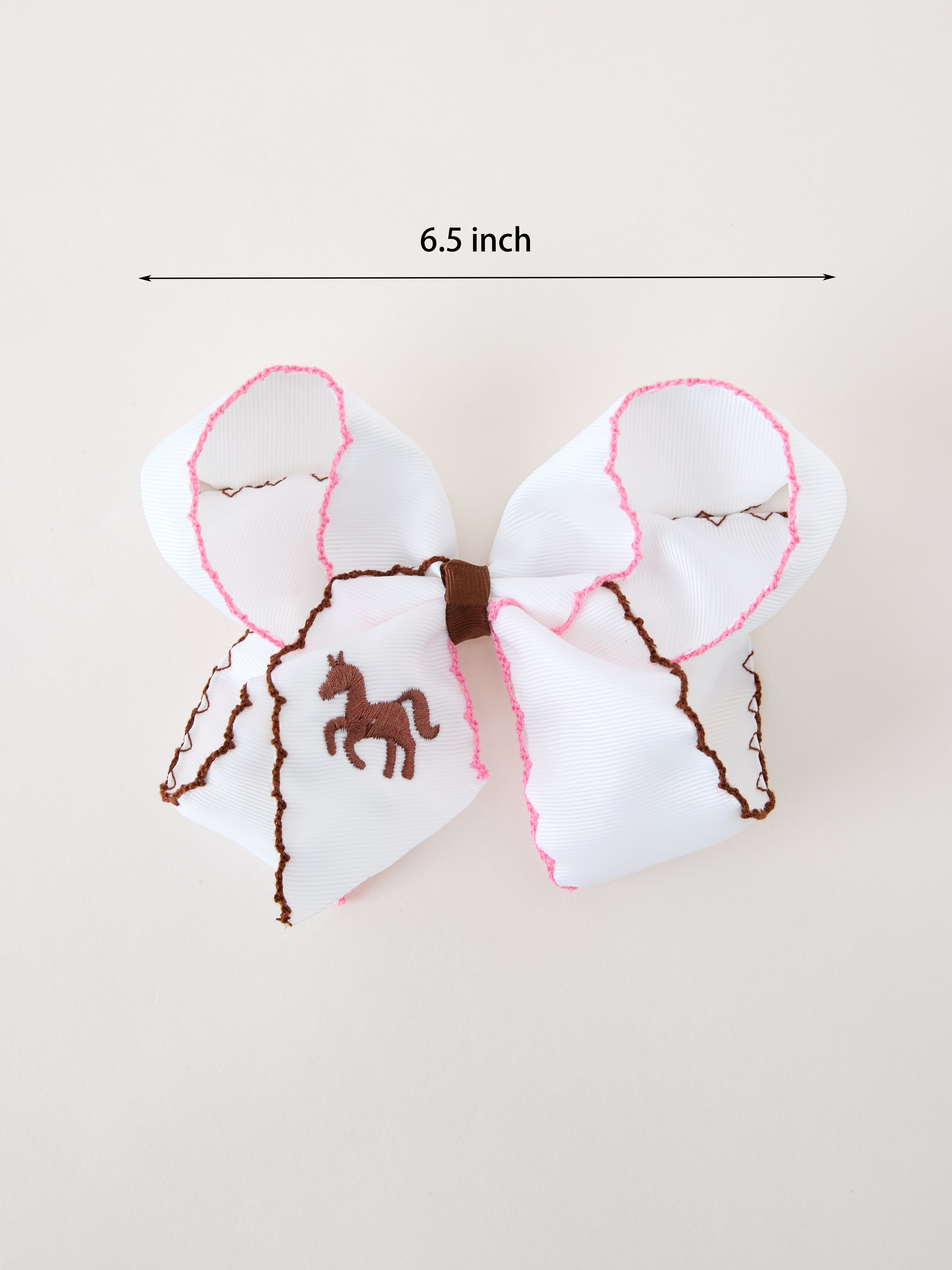 Western Horse Embroidery Ruffle Edge Girls Hairpin 4 Inch