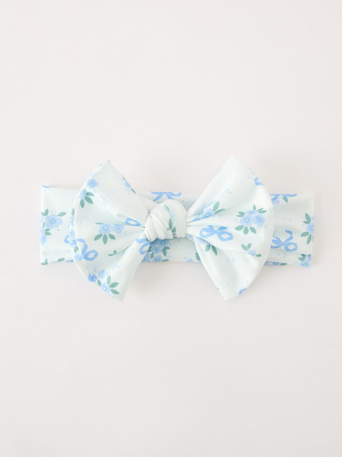 Fall Baby Girls Blue Floral Bow Headband