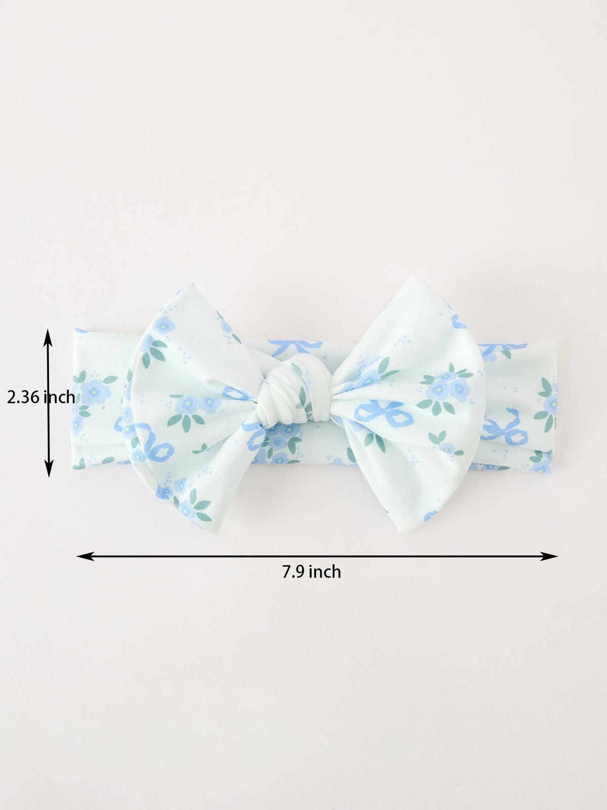 Fall Baby Girls Blue Floral Bow Headband