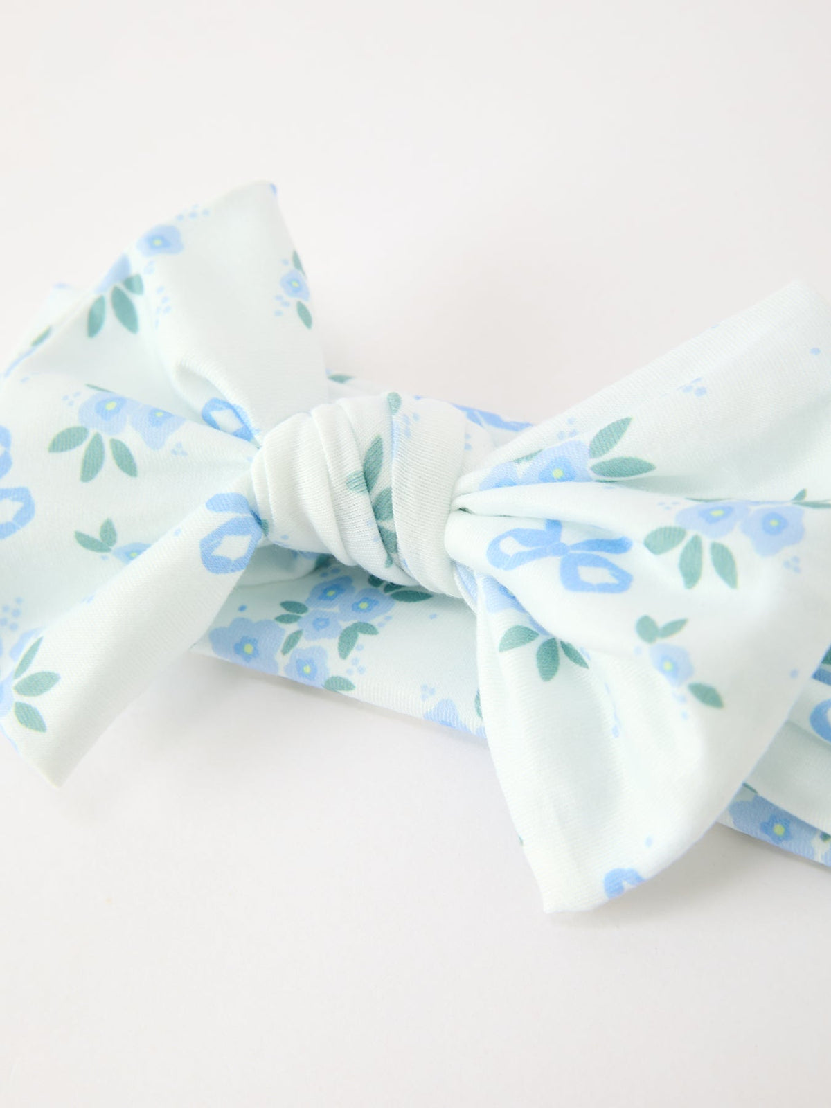 Fall Baby Girls Blue Floral Bow Headband