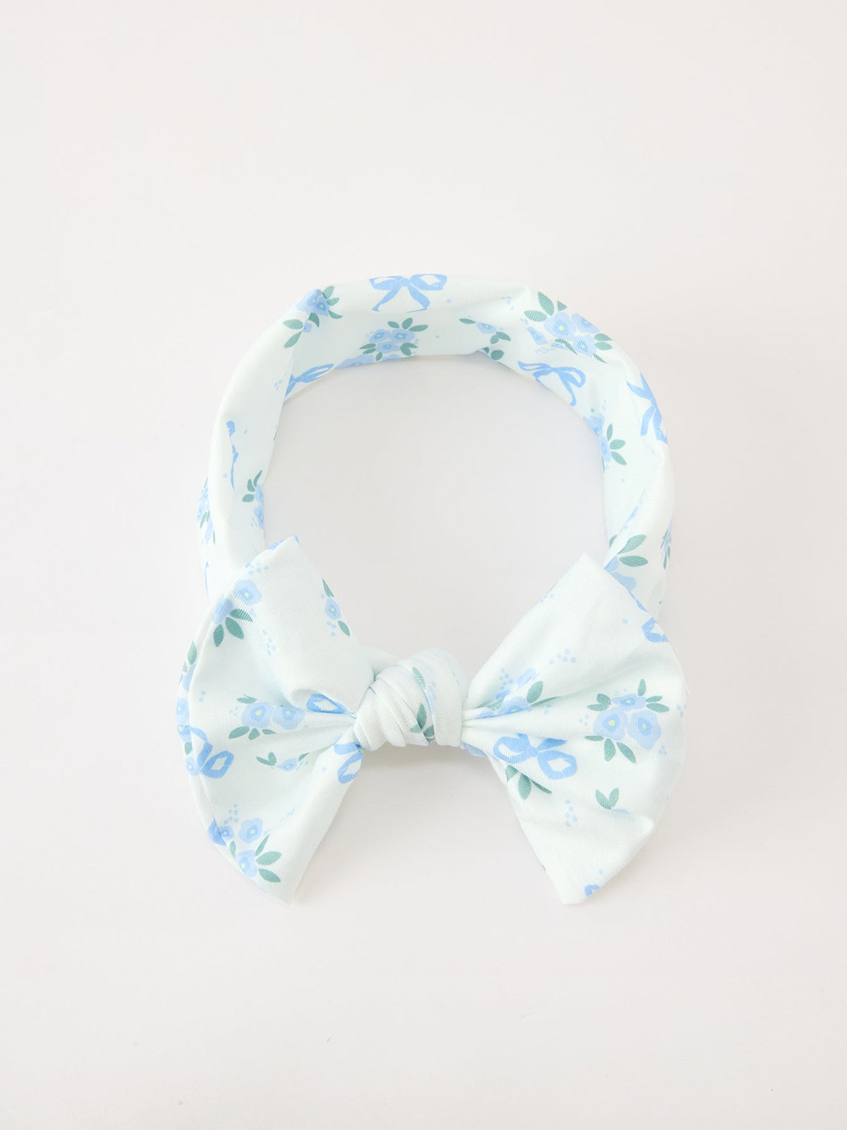 Fall Baby Girls Blue Floral Bow Headband