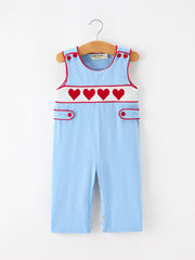 Baby Boys Valentine's Day Blue Smocked Heart Jonjon
