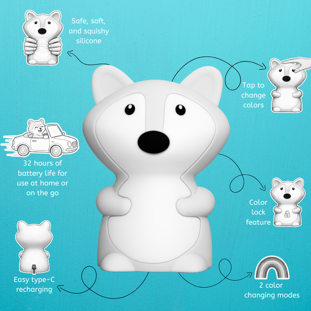 Lumipets® Felix The Fox- Children's Touch Night Light Junior