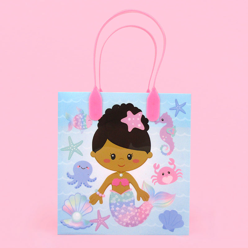 Rainbow Mermaid Party Favor Treat Bags - Set Of 6 Or 12