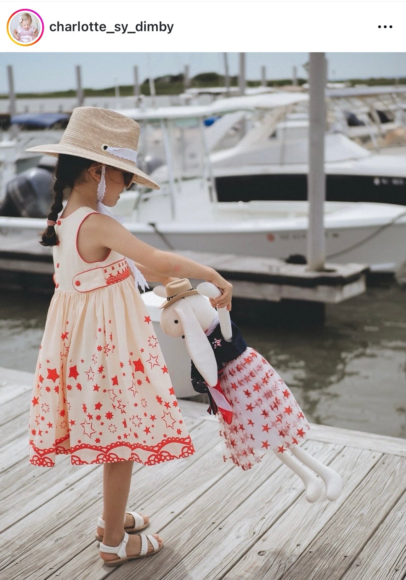 Petunia Girl's Sun Hat - Long Navy Grosgrain Ribbon With Wood Nautical Toggle