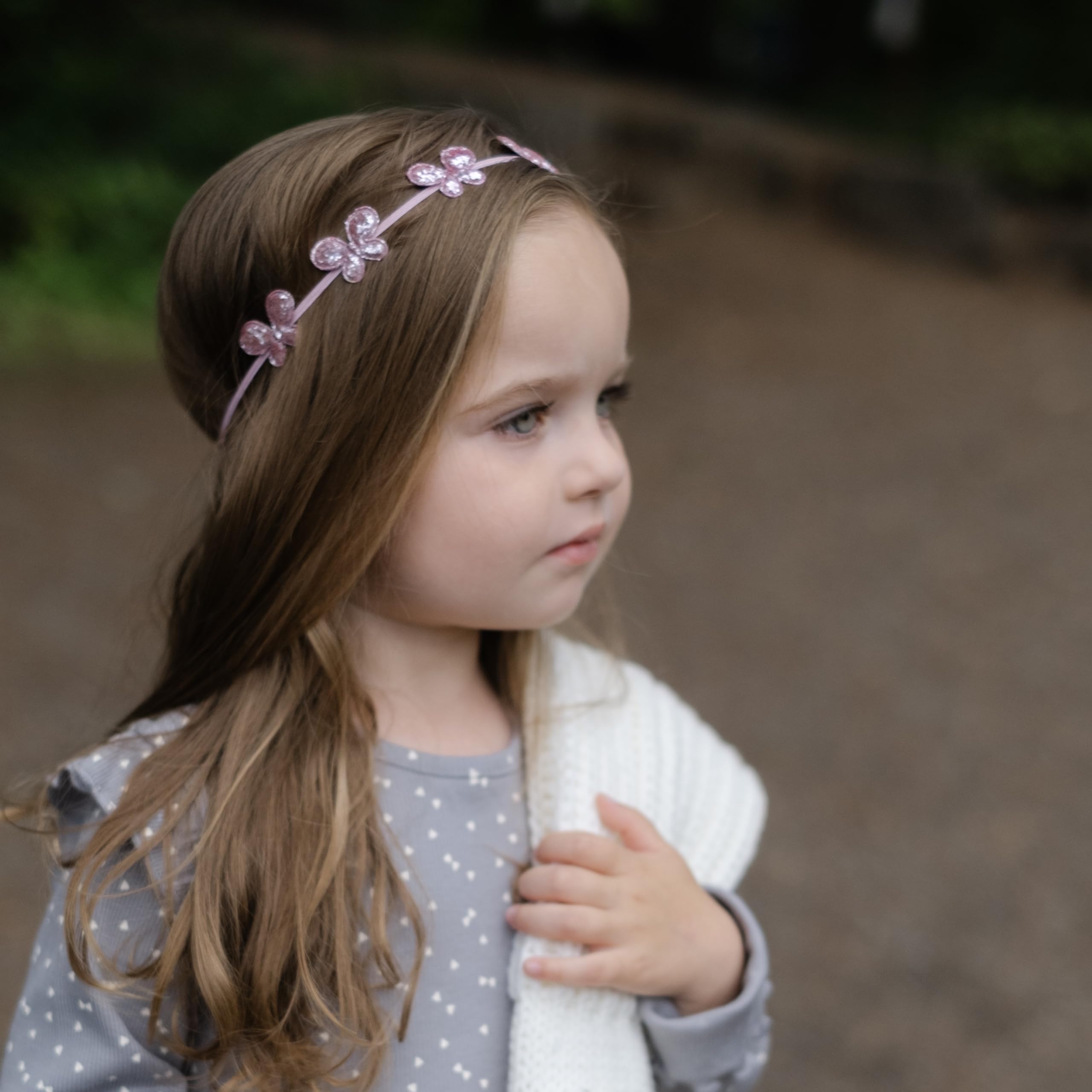Little Girls Sparkly Butterfly Headband- Toddlers And Kids 3-8 Years