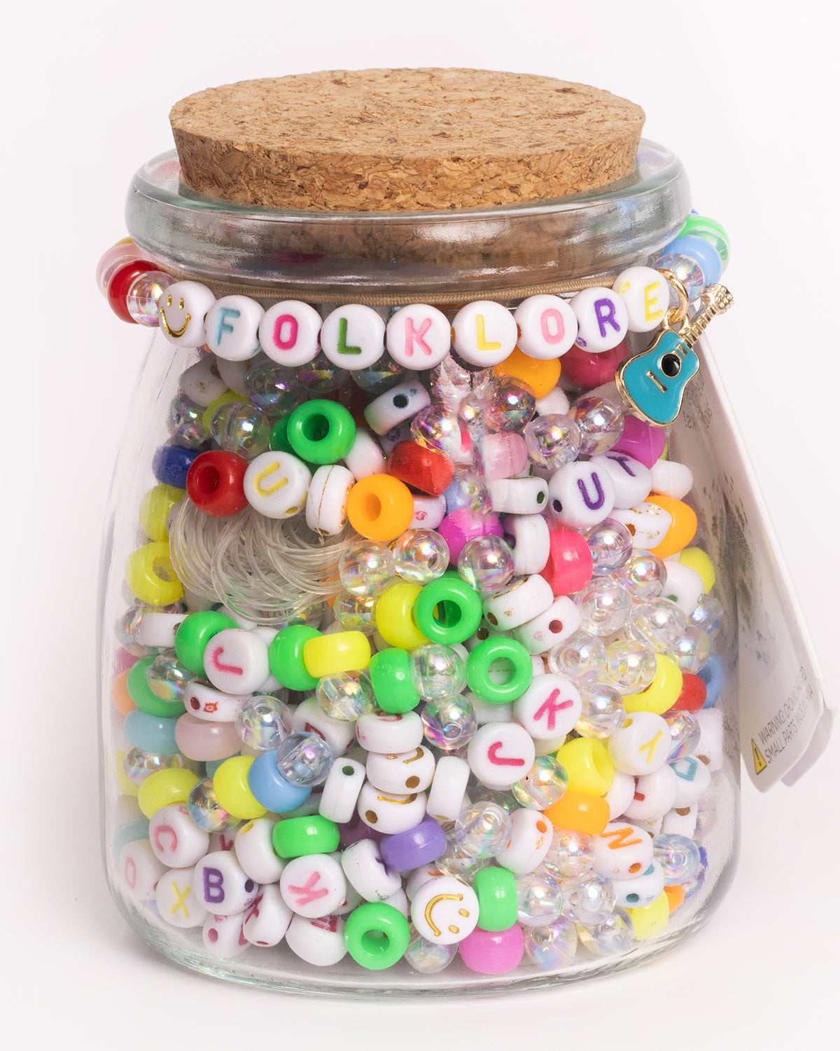 Folklore Multicolor Round Letter And Guitar Charm Diy Bead Jar