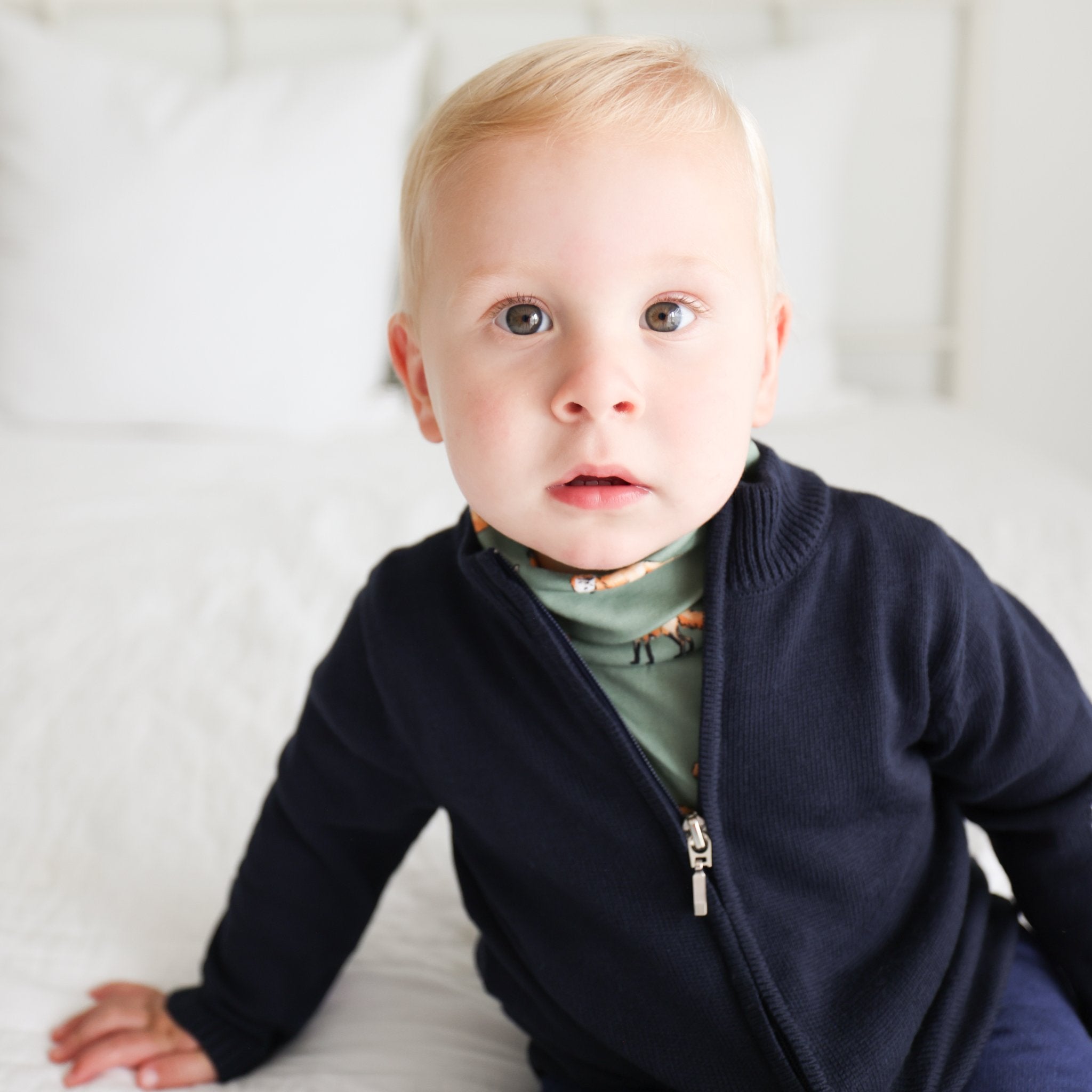 Green Fox Turtleneck Onesie