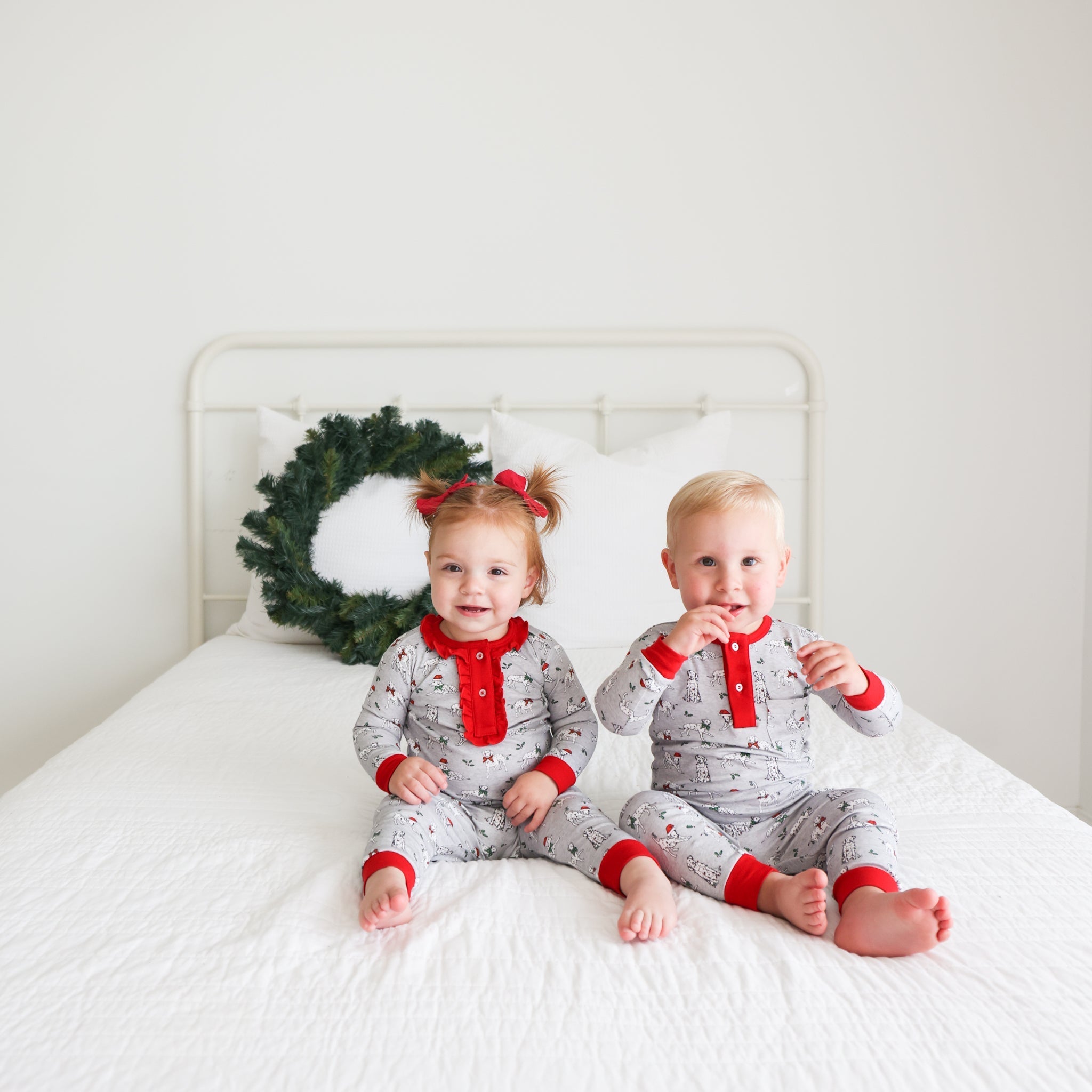 Holiday Dalmatian 2-piece Pajama With Ruffle