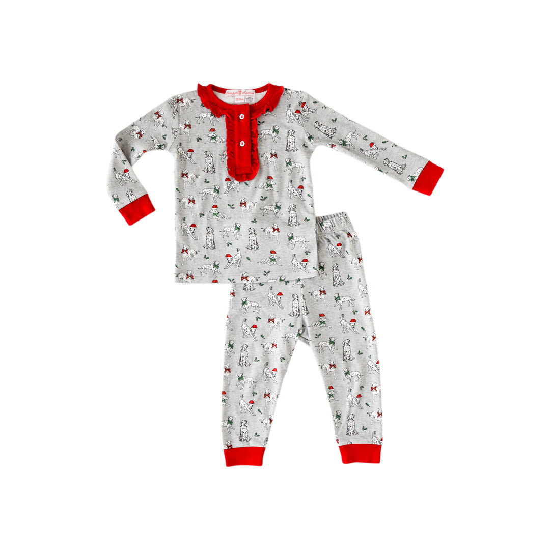 Holiday Dalmatian 2-piece Pajama With Ruffle