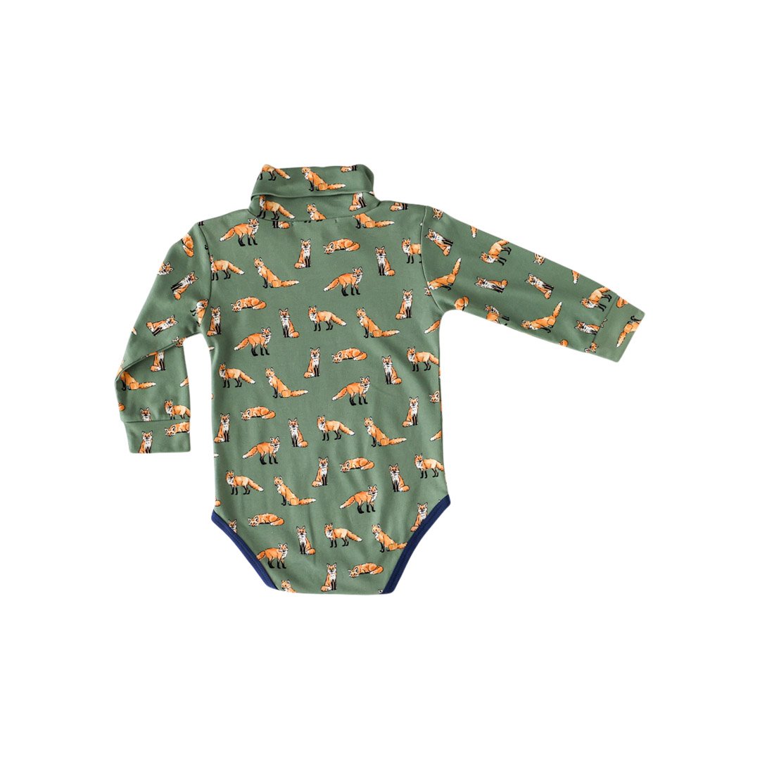 Green Fox Turtleneck Onesie