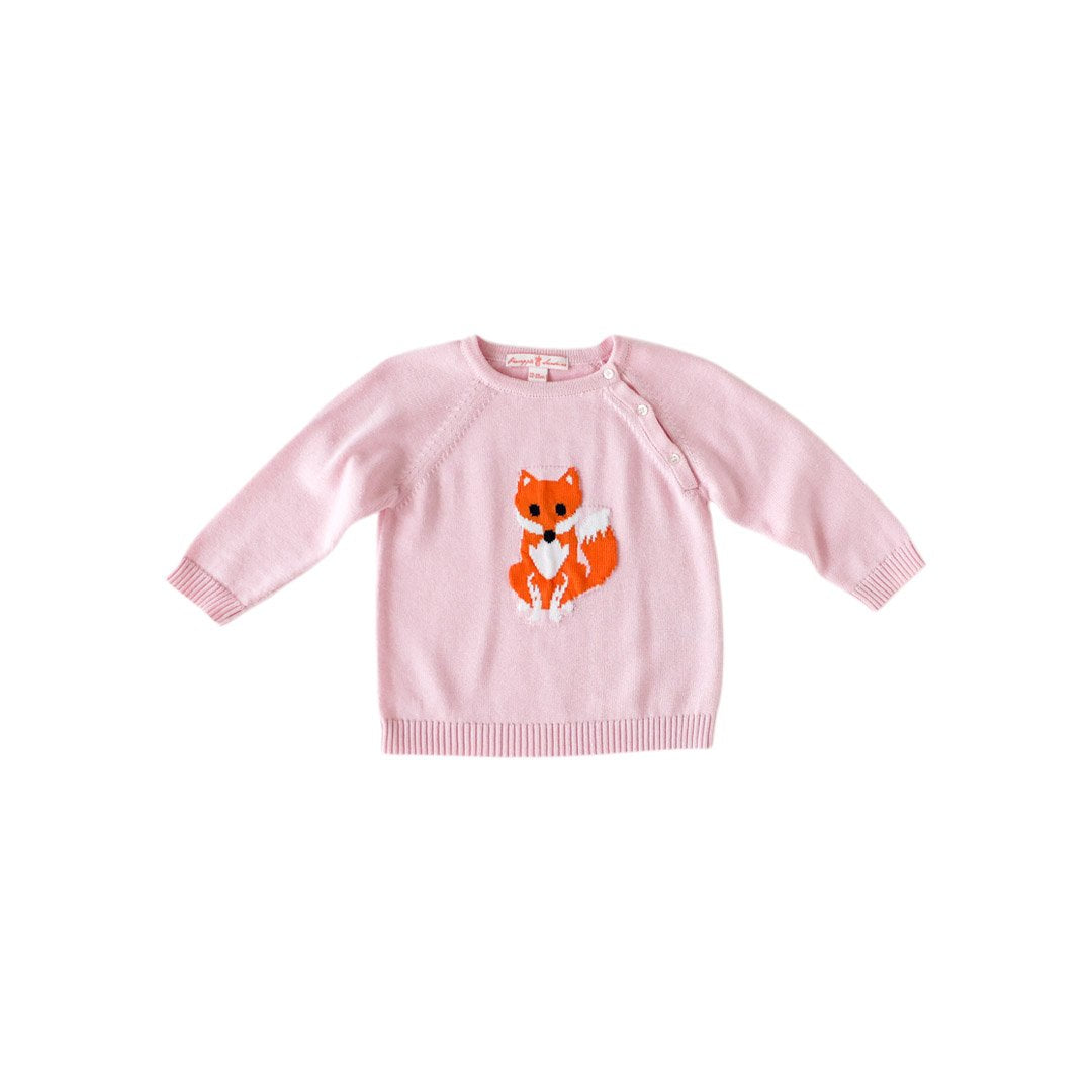Pink Fox Intarsia Knit Sweater