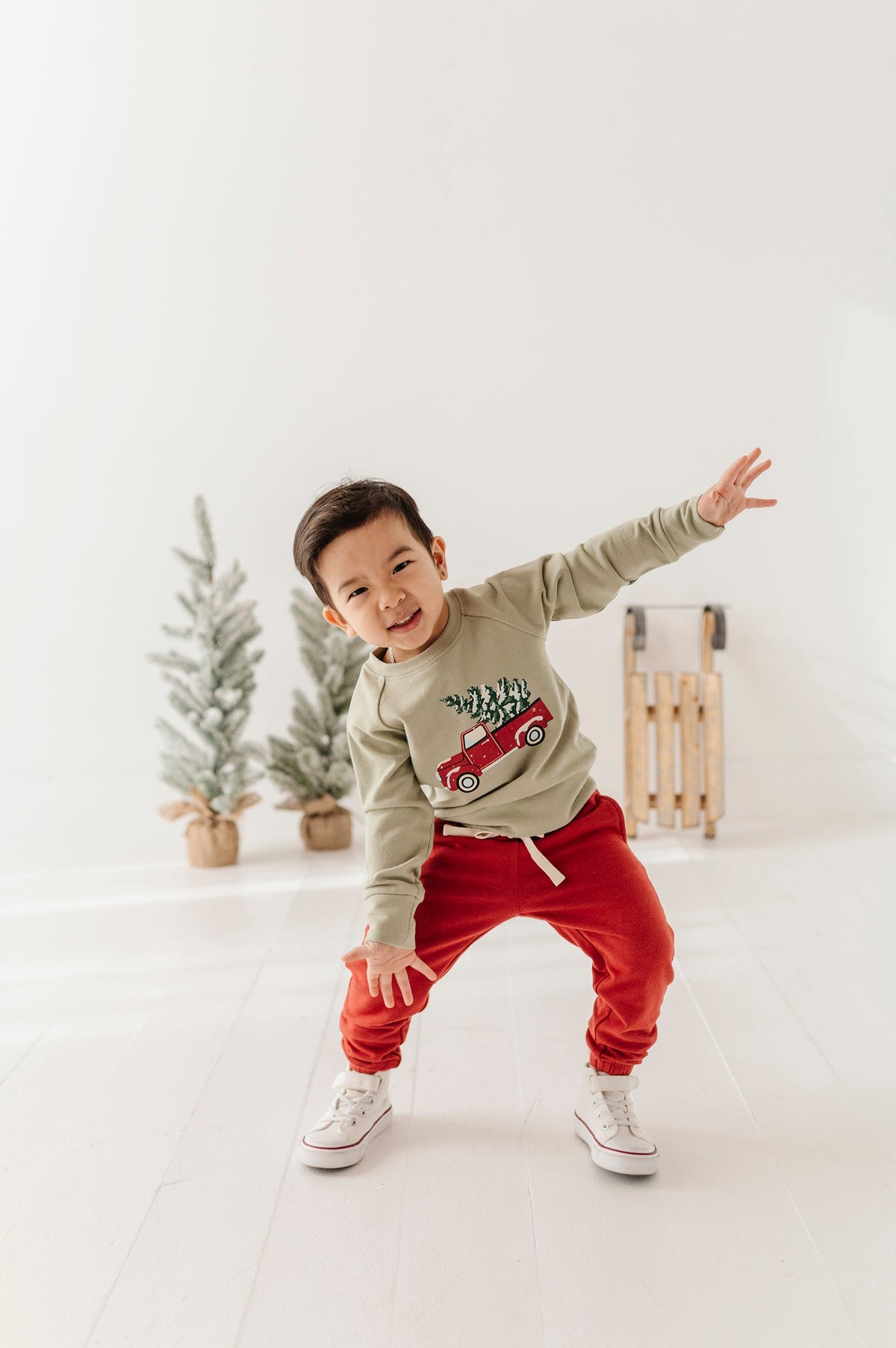 Boys Joggers In Berry Red