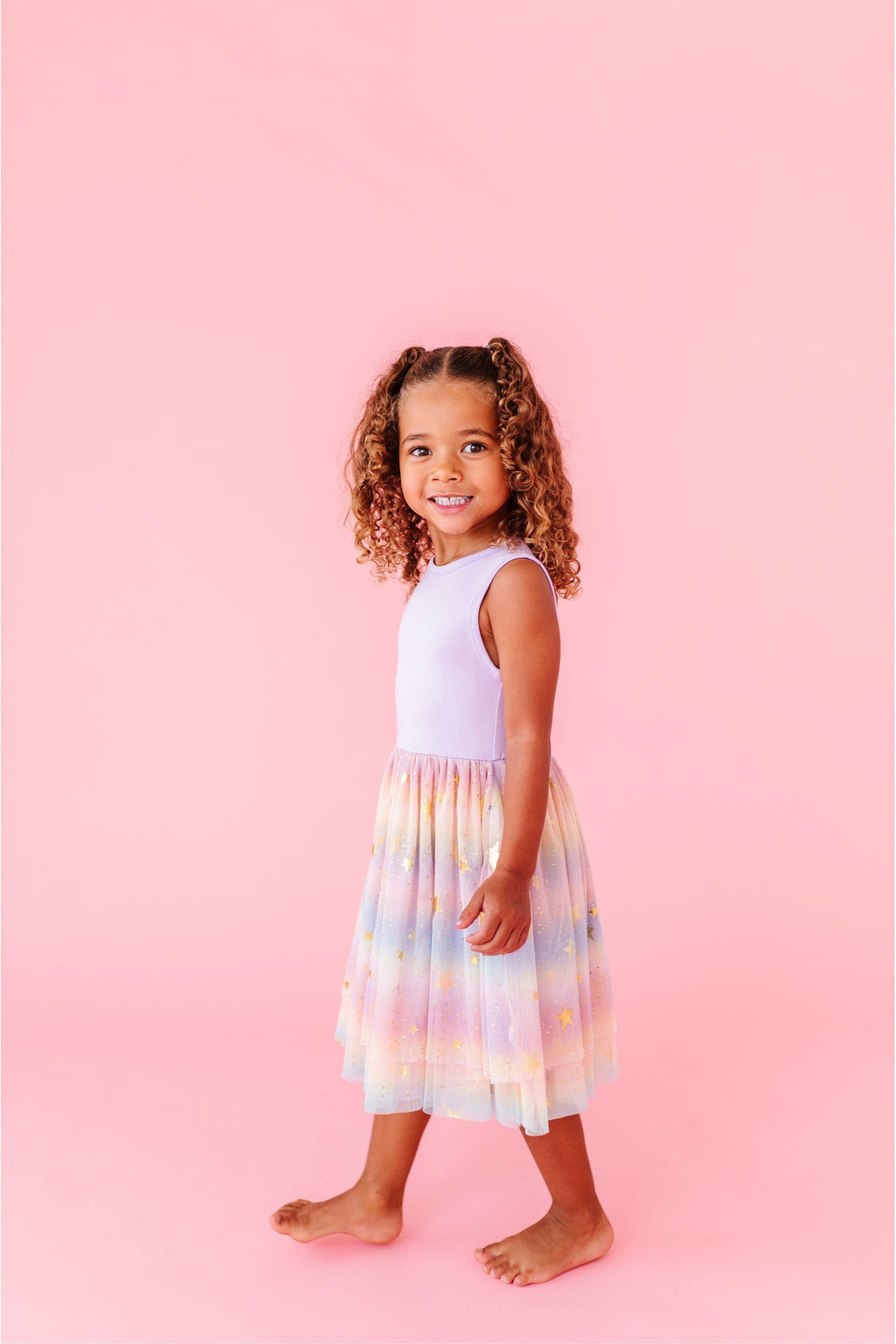 Bamboo Tulle Dress - Rainbow Ombre Twinkle