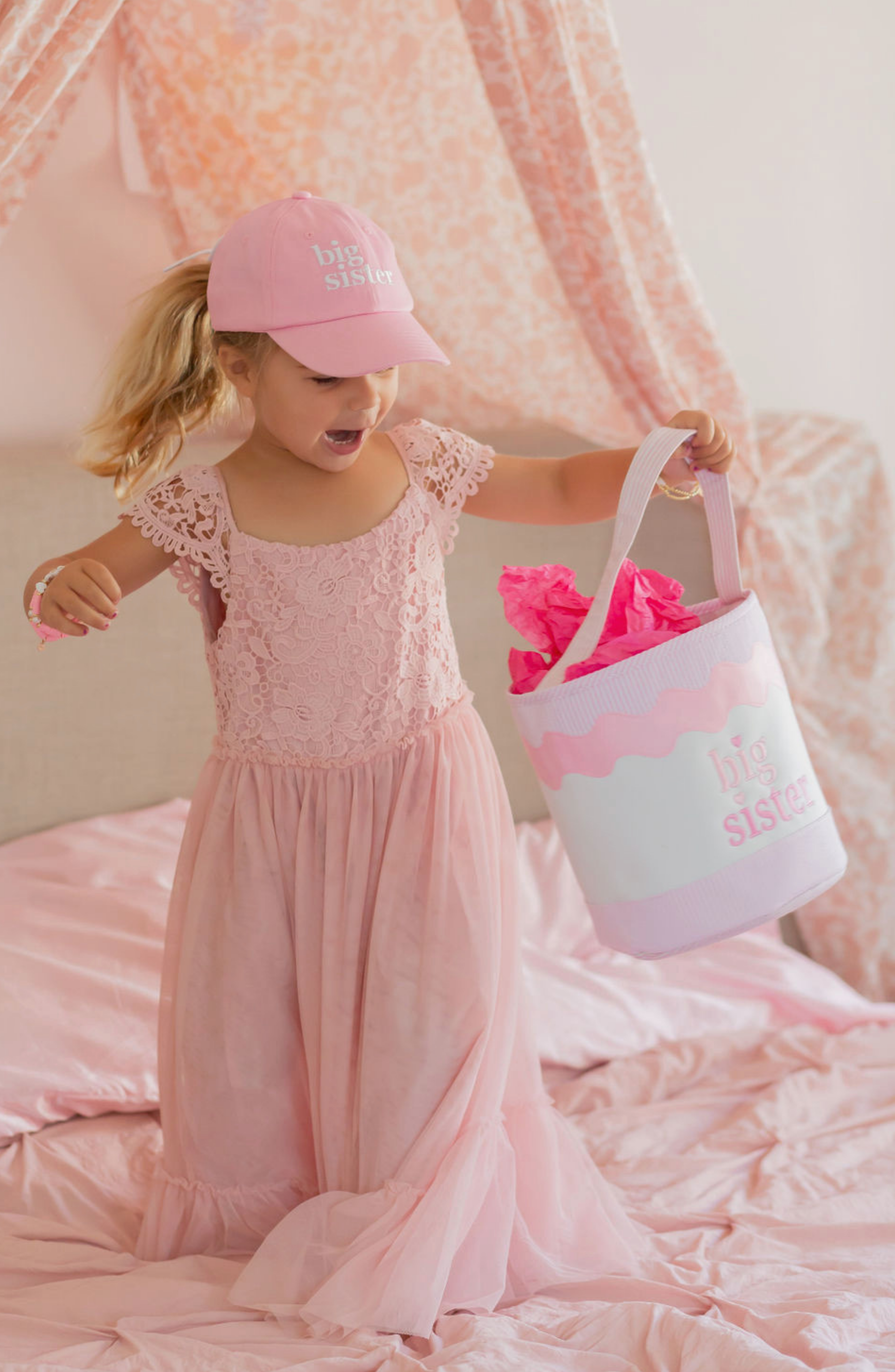 Big Sister Bow Baseball Hat (baby/toddler, Youth)