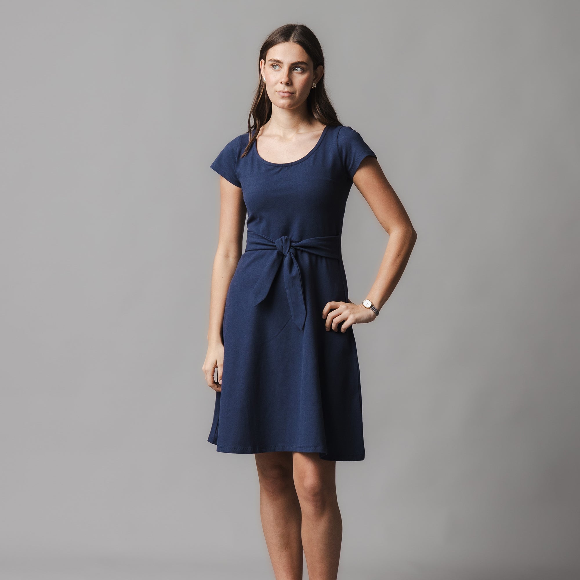 Organic Tie-waist Knit Dress