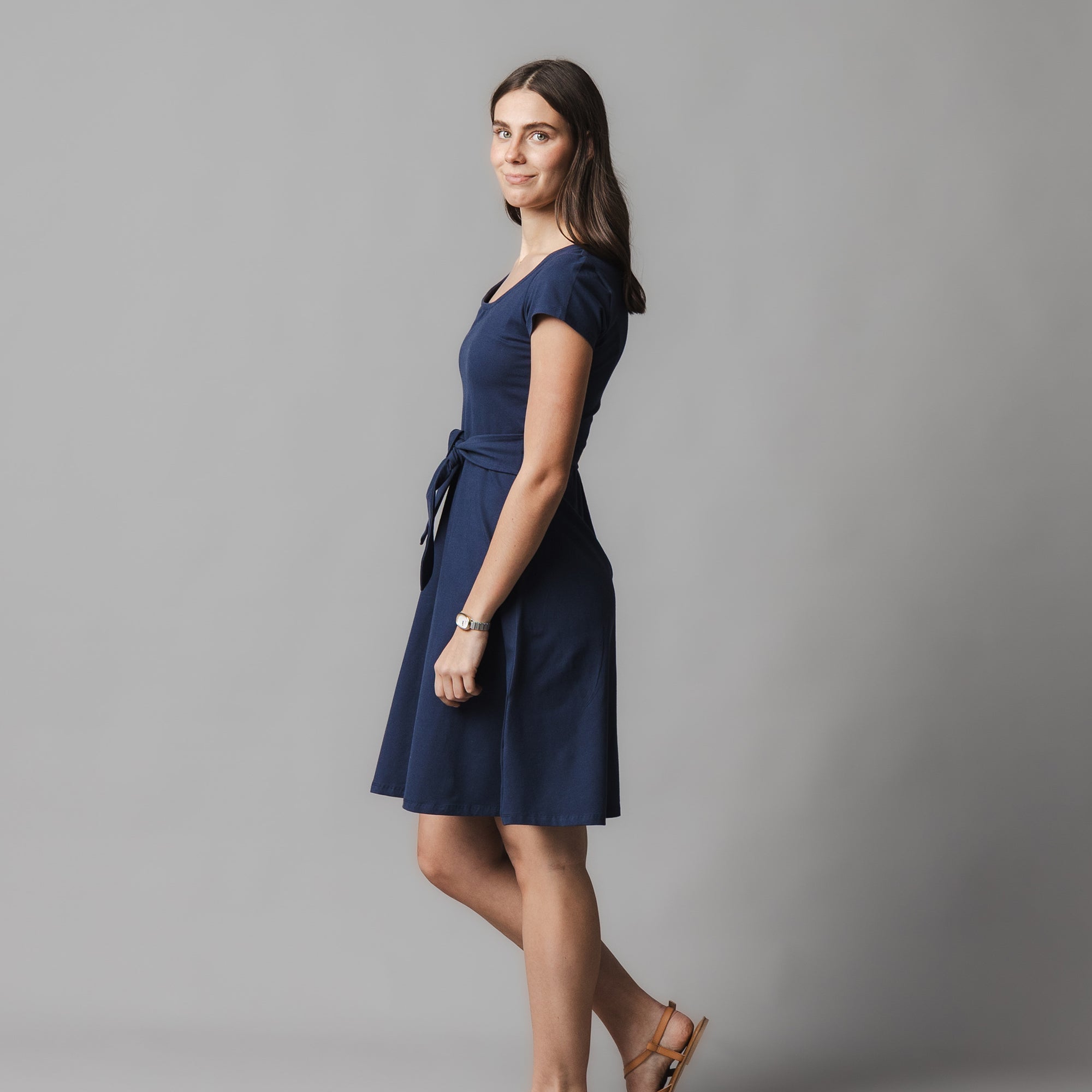 Organic Tie-waist Knit Dress