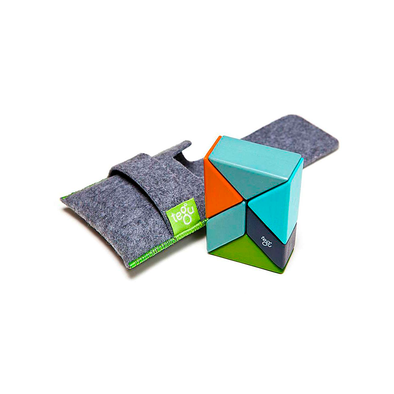 Pocket Pouch Prism <br>magnetic Wooden Blocks <br>6 Pieces