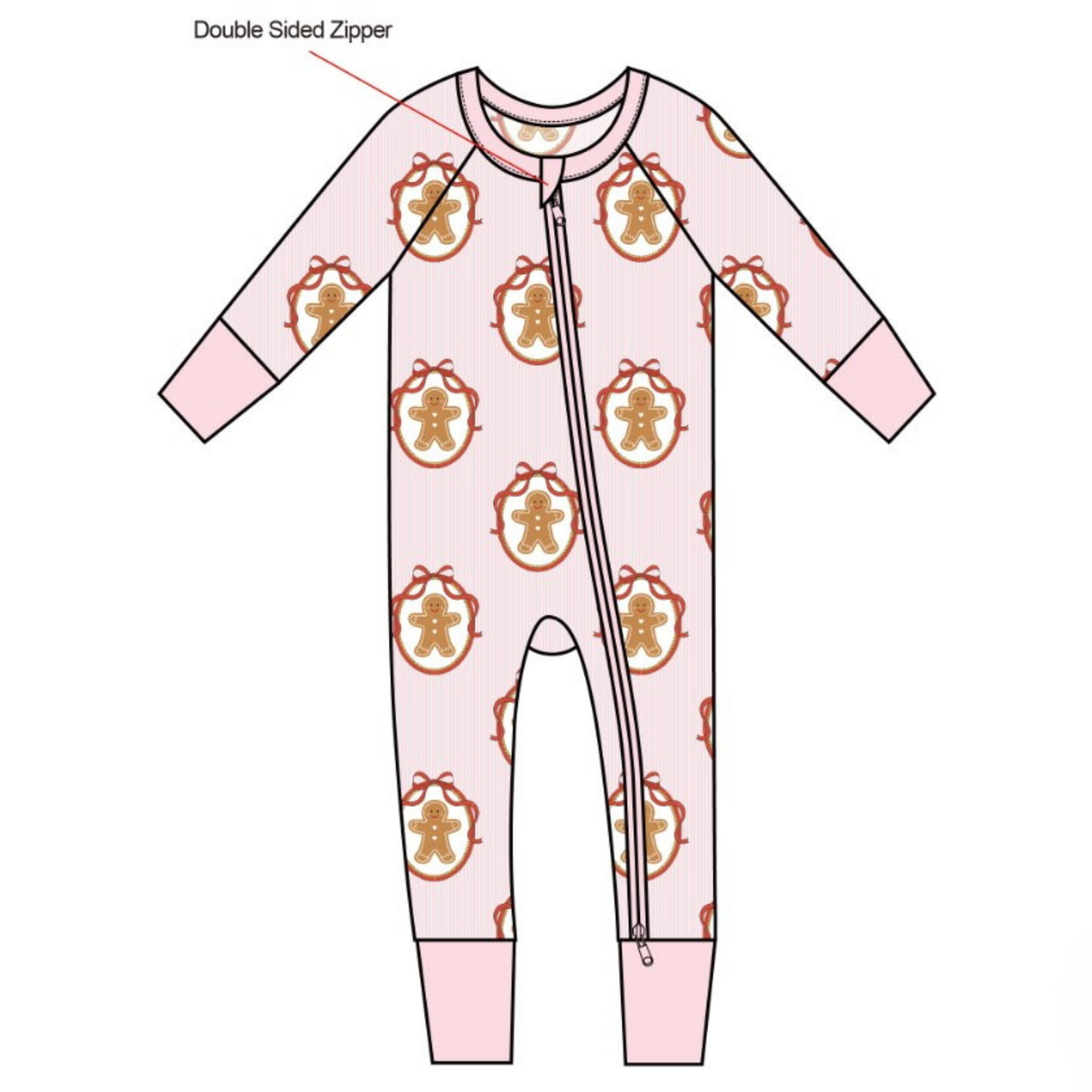 Pink Gingerbread Baby Pjs