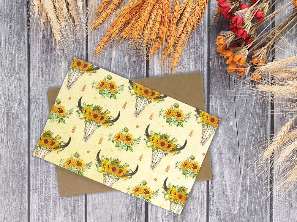 Sunflower Cowboy Boots Western - 36 Pack Assorted Greeting Cards For All Occasions - 6 Design