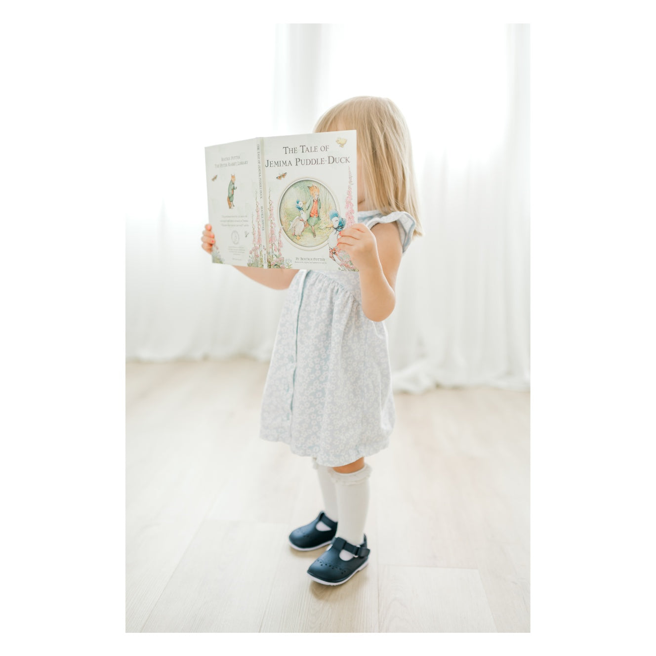 Birdie Navy Leather T-strap Mary Jane (baby)
