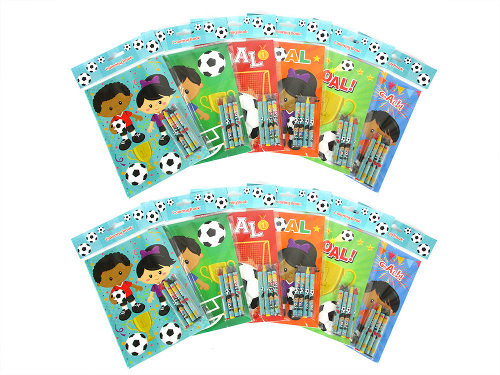 Soccer Coloring Books With Crayons Party Favors - Set Of 6 Or 12