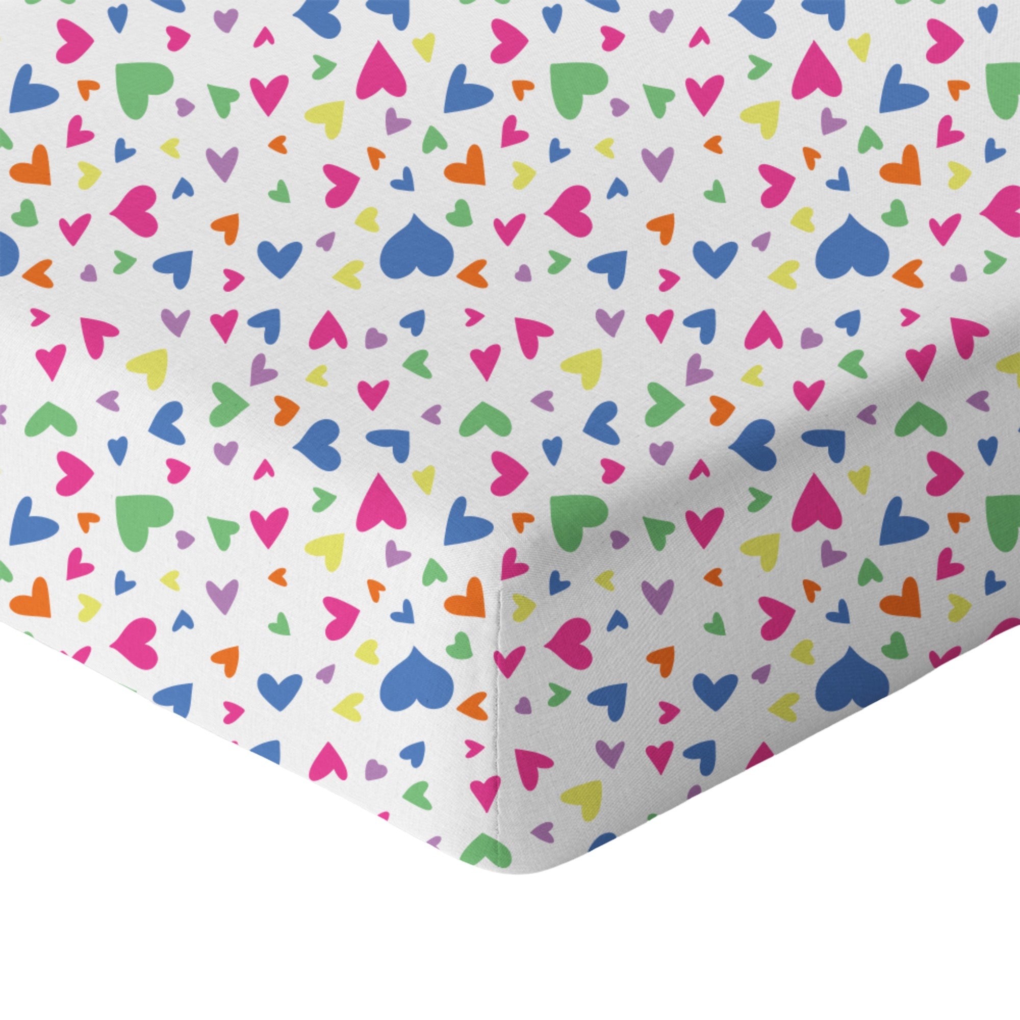 Colorful Hearts Organic Crib Sheet
