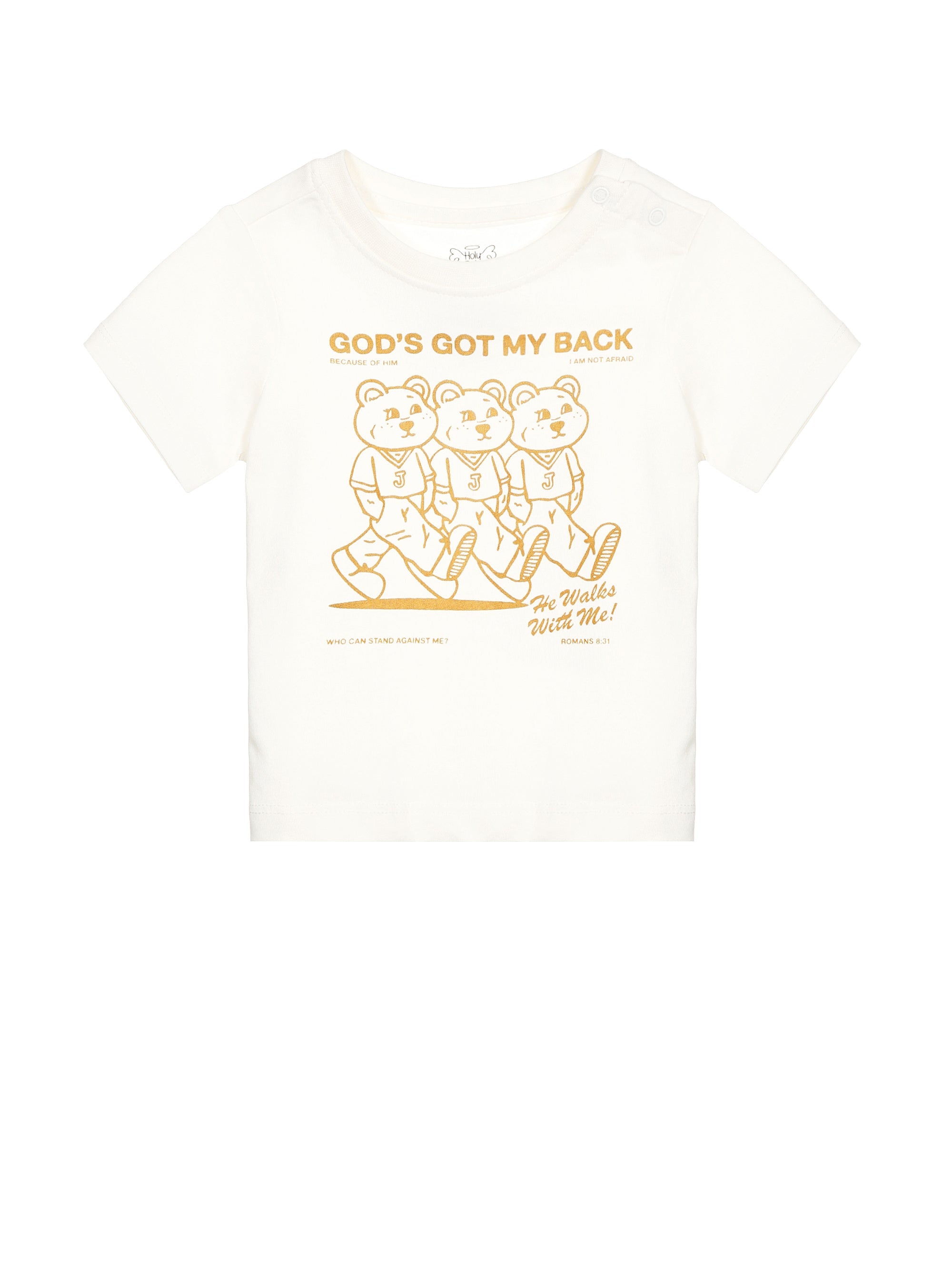 Baby God's Got My Back Tan T-shirt Cotton | Short Sleeve