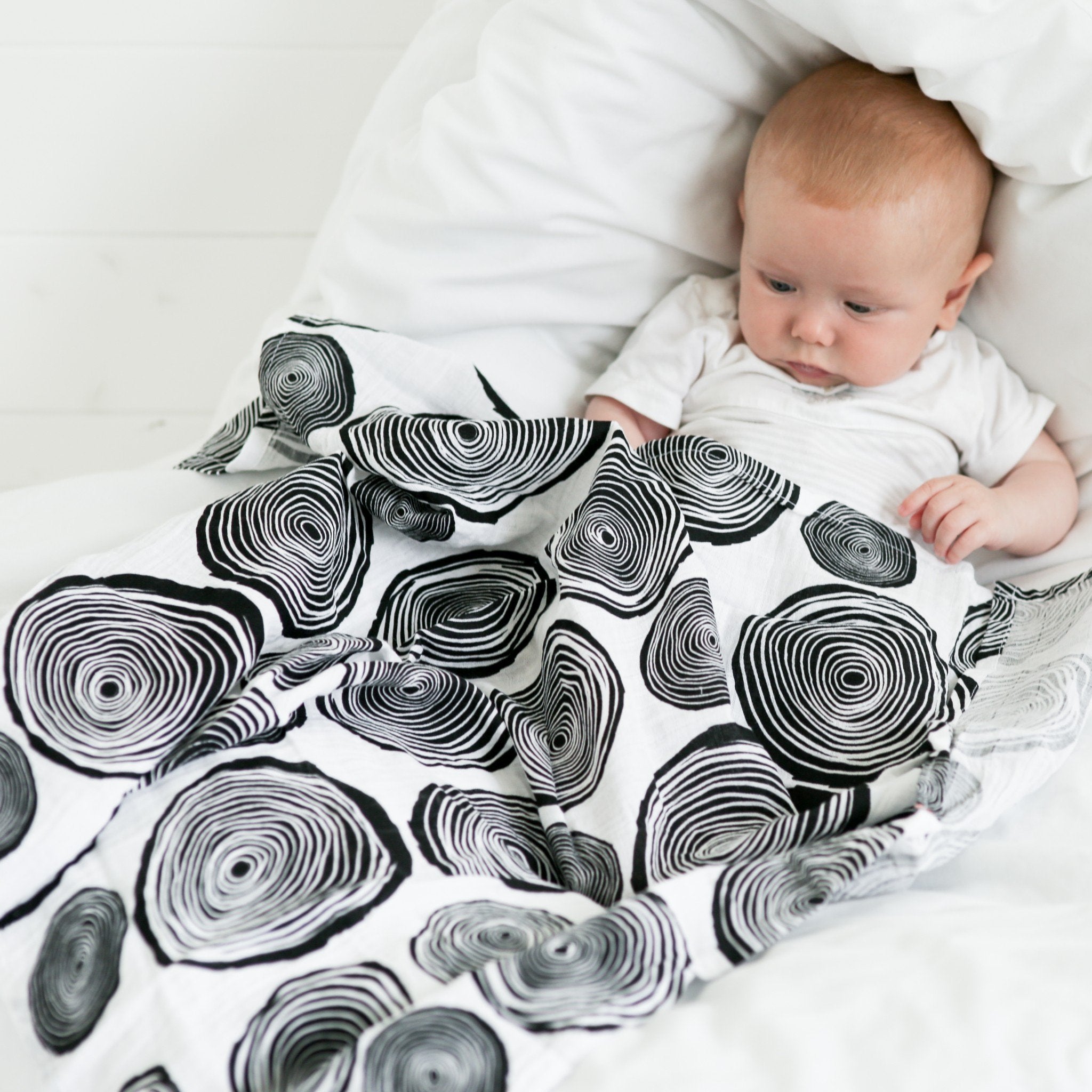 3-pack Plant Print Muslins - For Newborn To 4 Month Old Babies