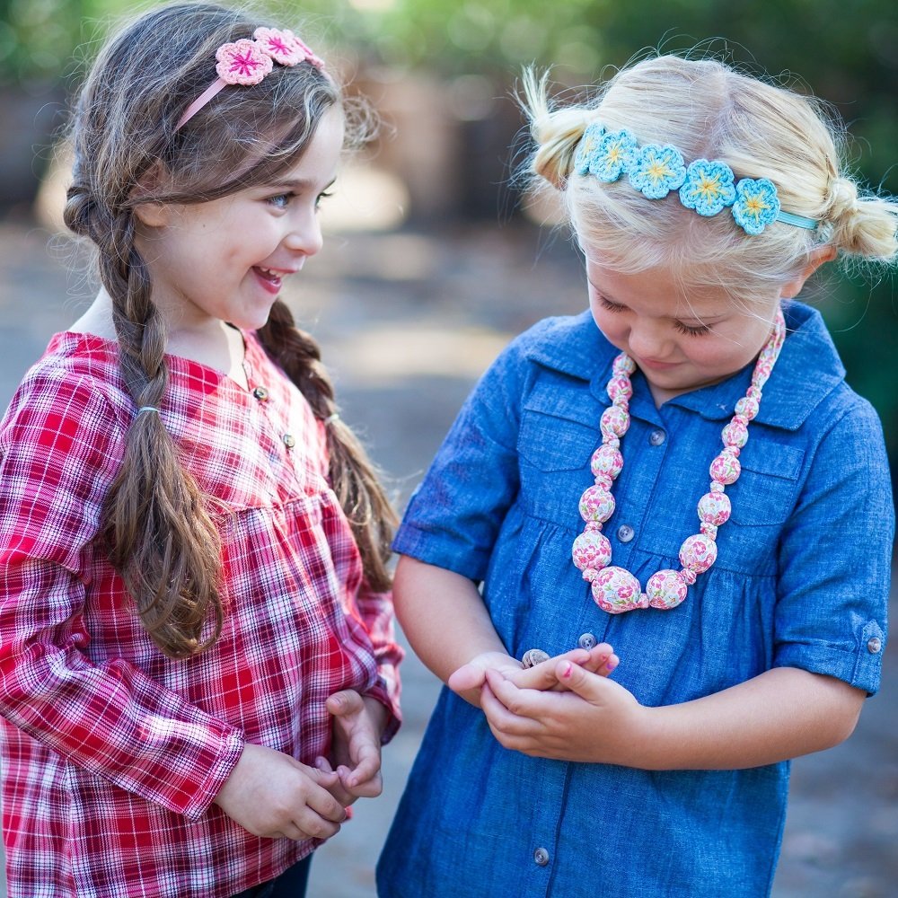 Girls Flower Crown Headband (age 3-8 Years) - Unique Design, Artisan Knit Hairband For Toddlers And Young Girls