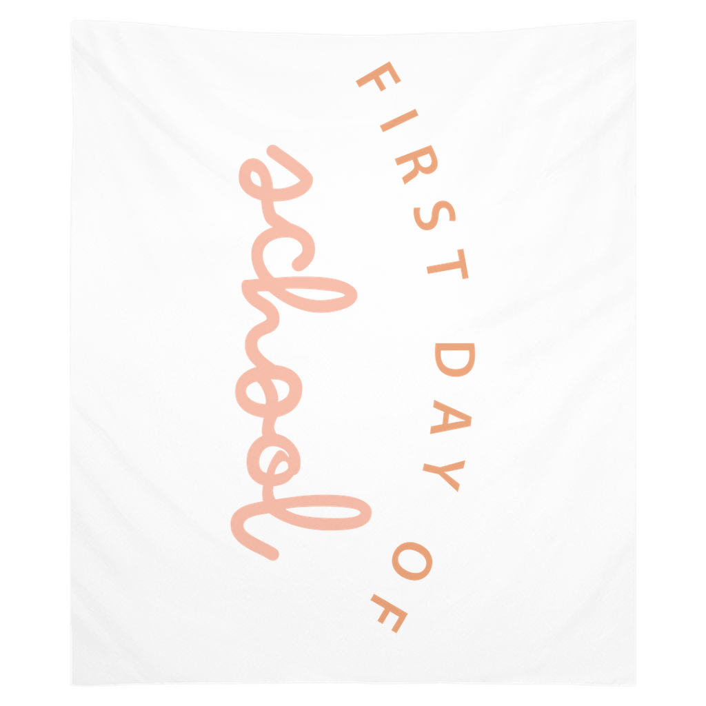 First Day Of School Orange And Pink Tapestry, First Day Of School Banner Green