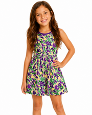 Mardi Gras Camo Bamboo Twirl Dress