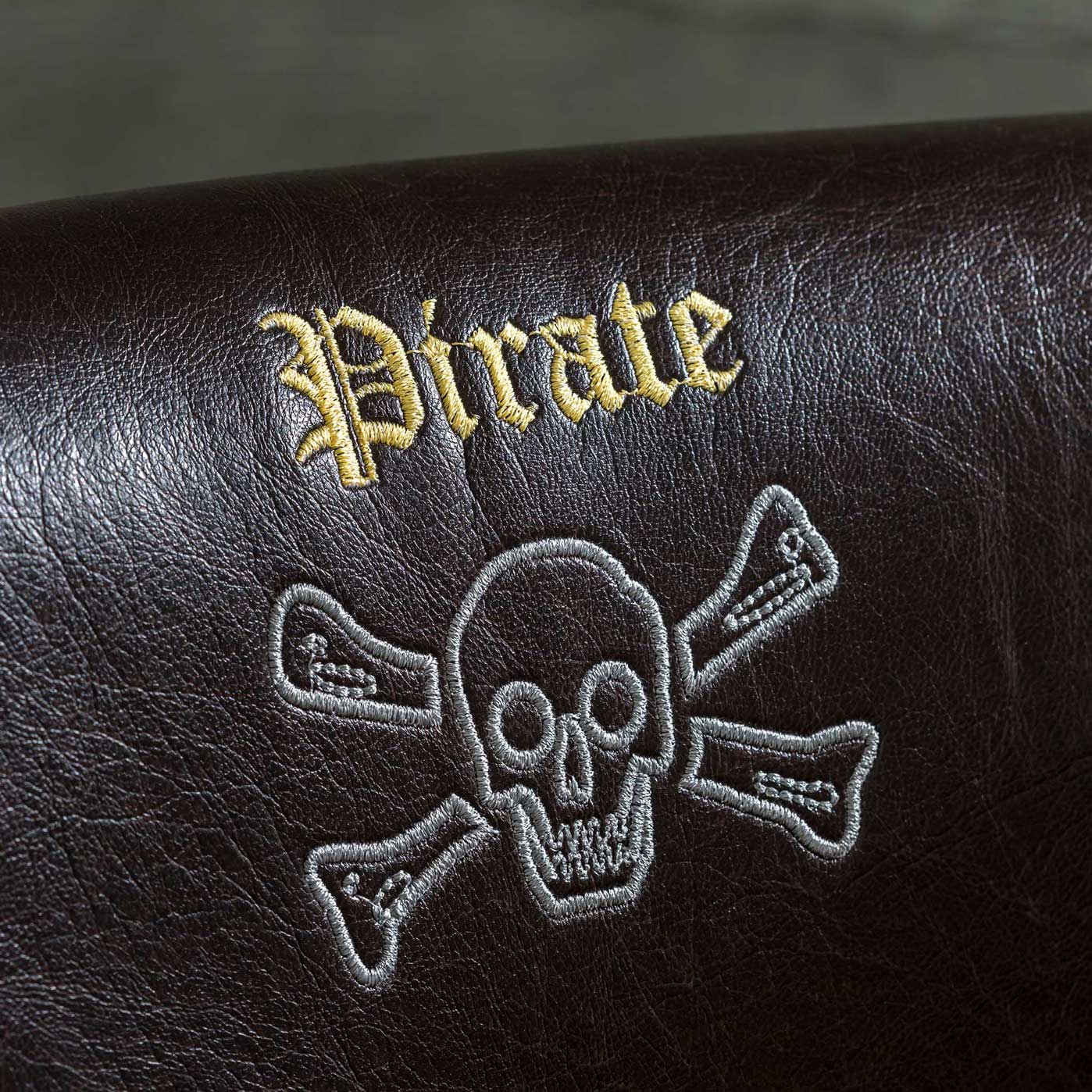 Pirate Brown Wooden Legged Leatherette Chair