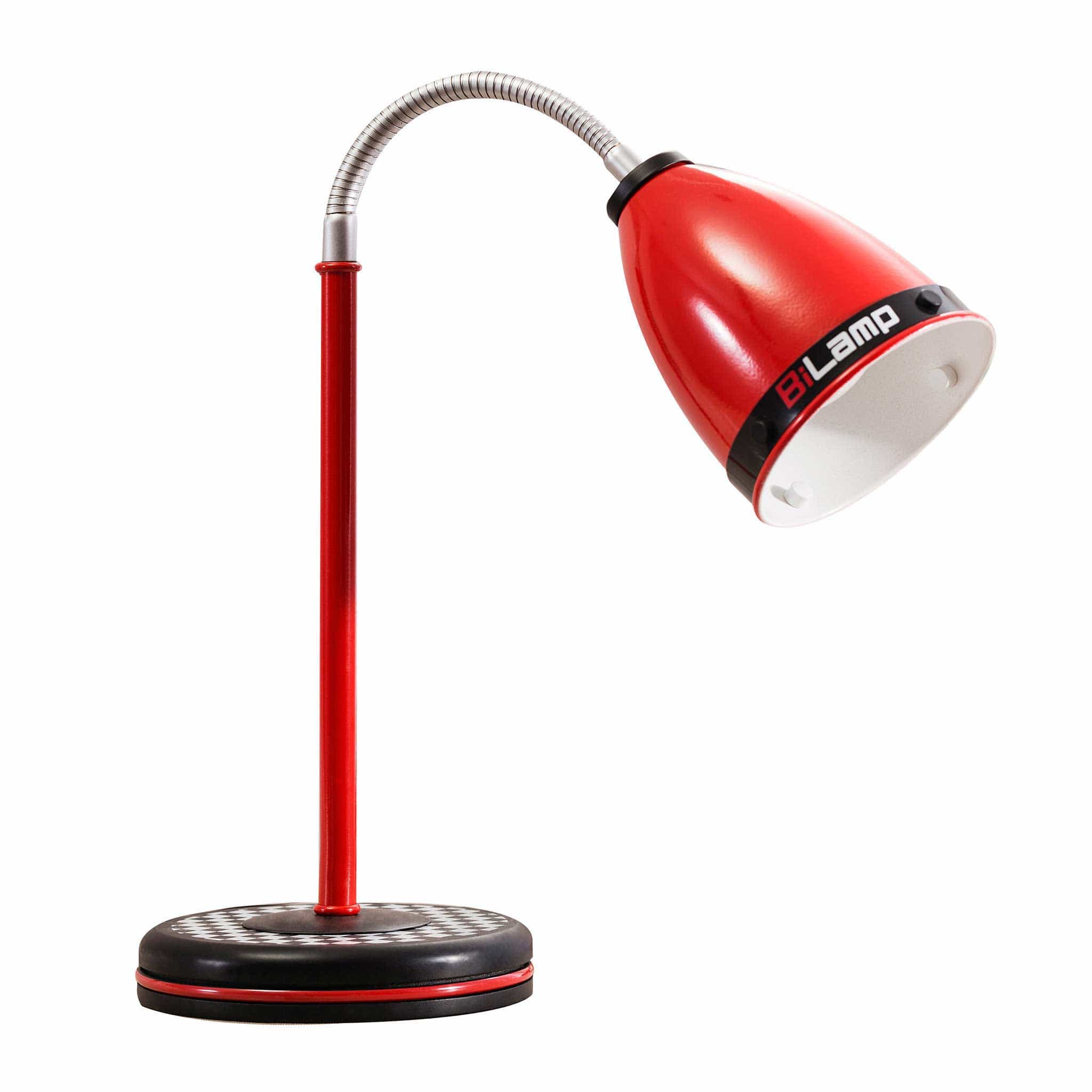 Gts Red Gooseneck Metal Table Lamp