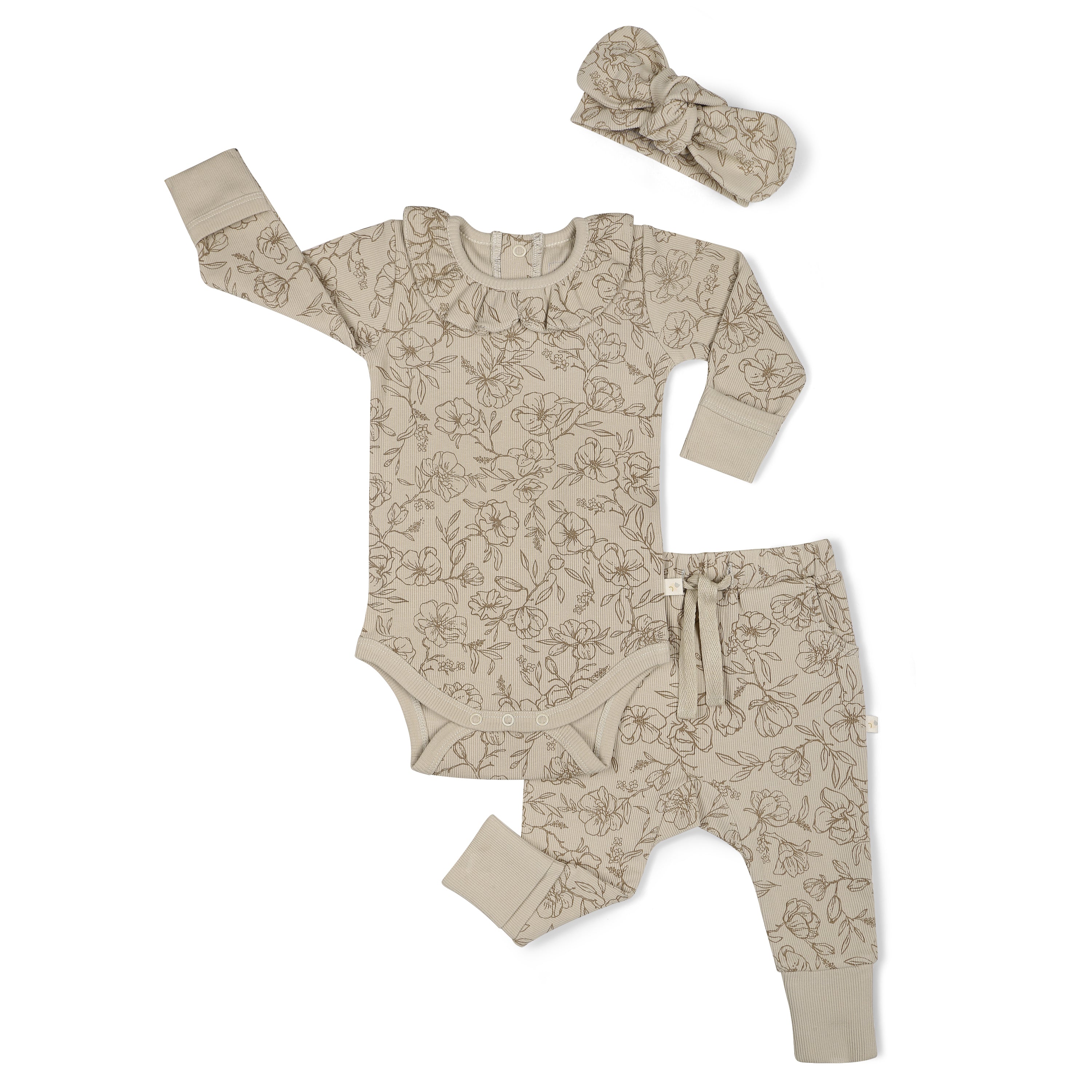 Organic Ruffle Onesie & Pants Set - Vintage Bloom