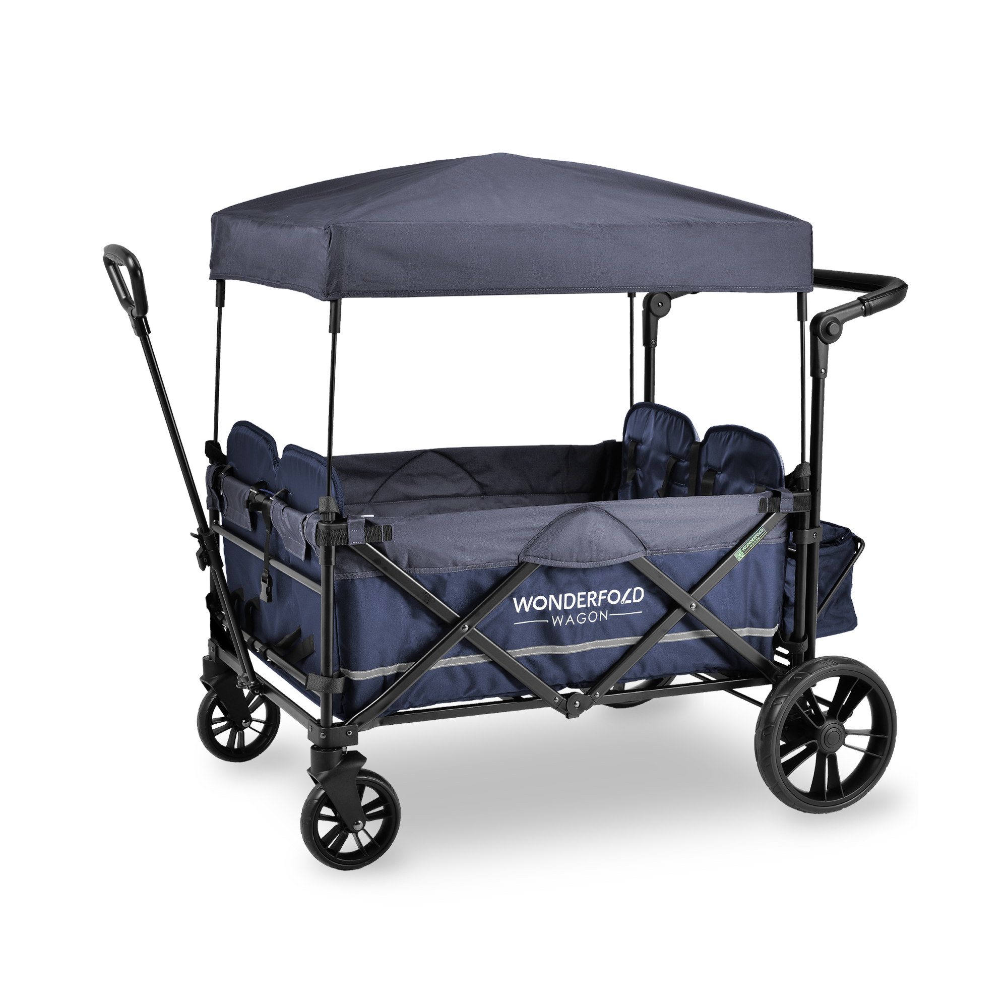 X4M Push + Pull Quad Stroller Wagon w Magnetic Harness (4 Seater)