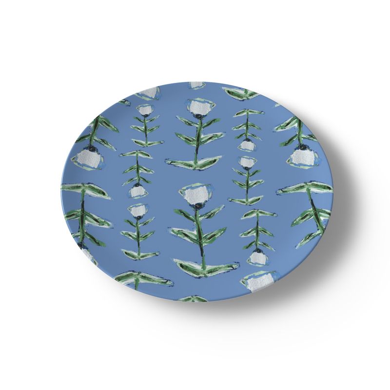 Blue Tulip Bone China Plate